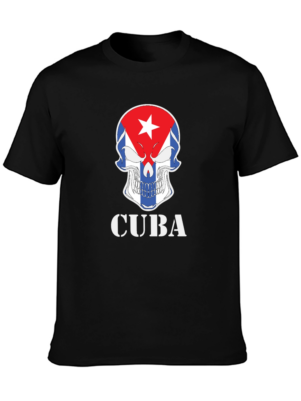 Cuba Skull Graphic T-Shirt - Patriotic Pride
