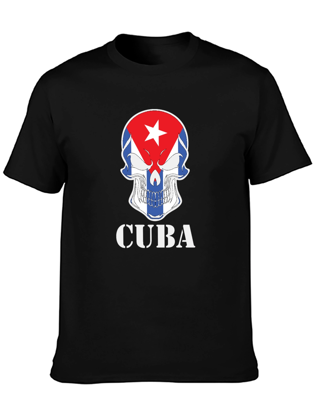 Cuba Skull Graphic T-Shirt - Patriotic Pride
