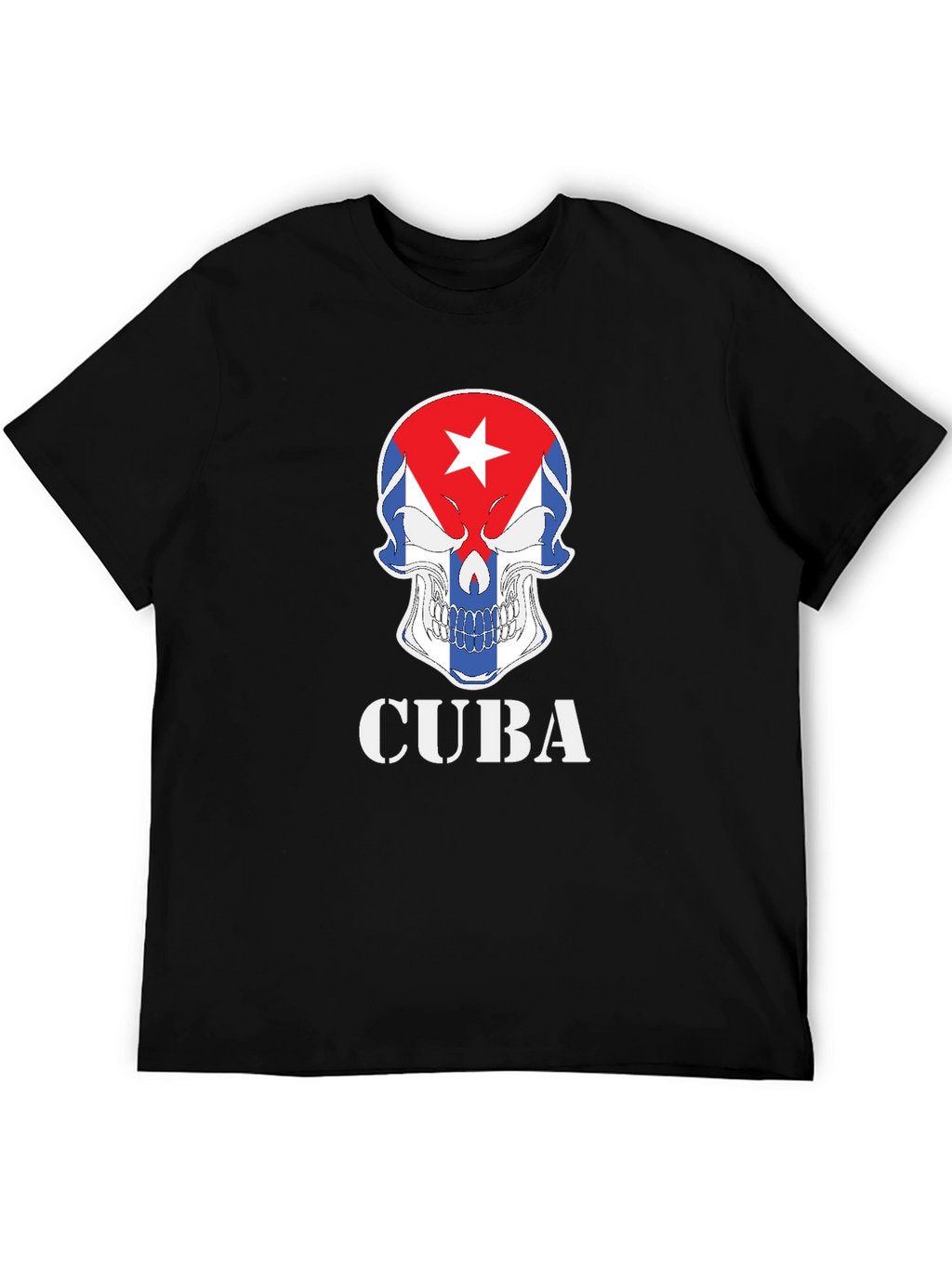 Cuba Skull Graphic T-Shirt - Patriotic Pride