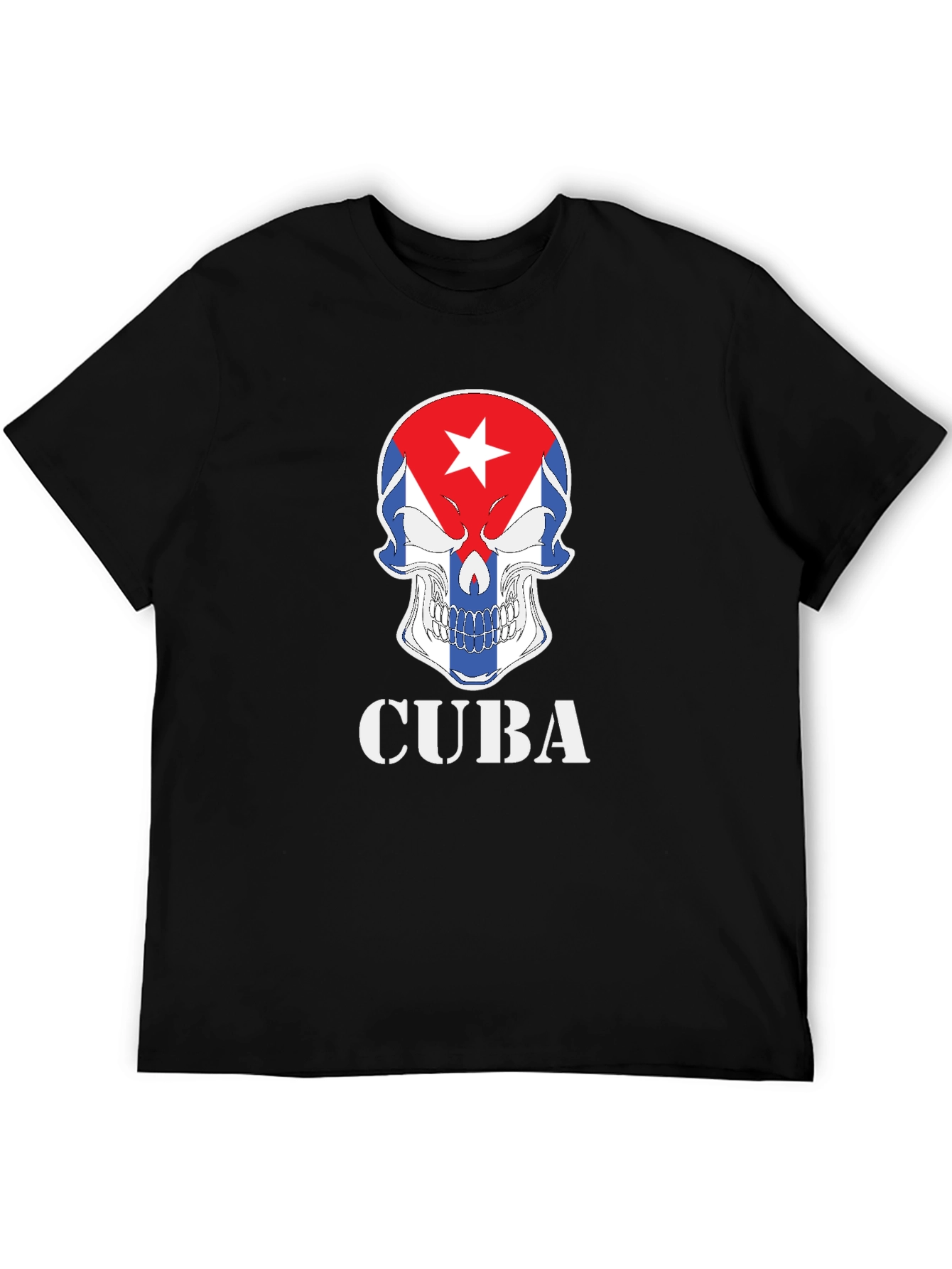 Cuba Skull Graphic T-Shirt - Patriotic Pride