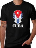 Cuba Skull Graphic T-Shirt - Patriotic Pride