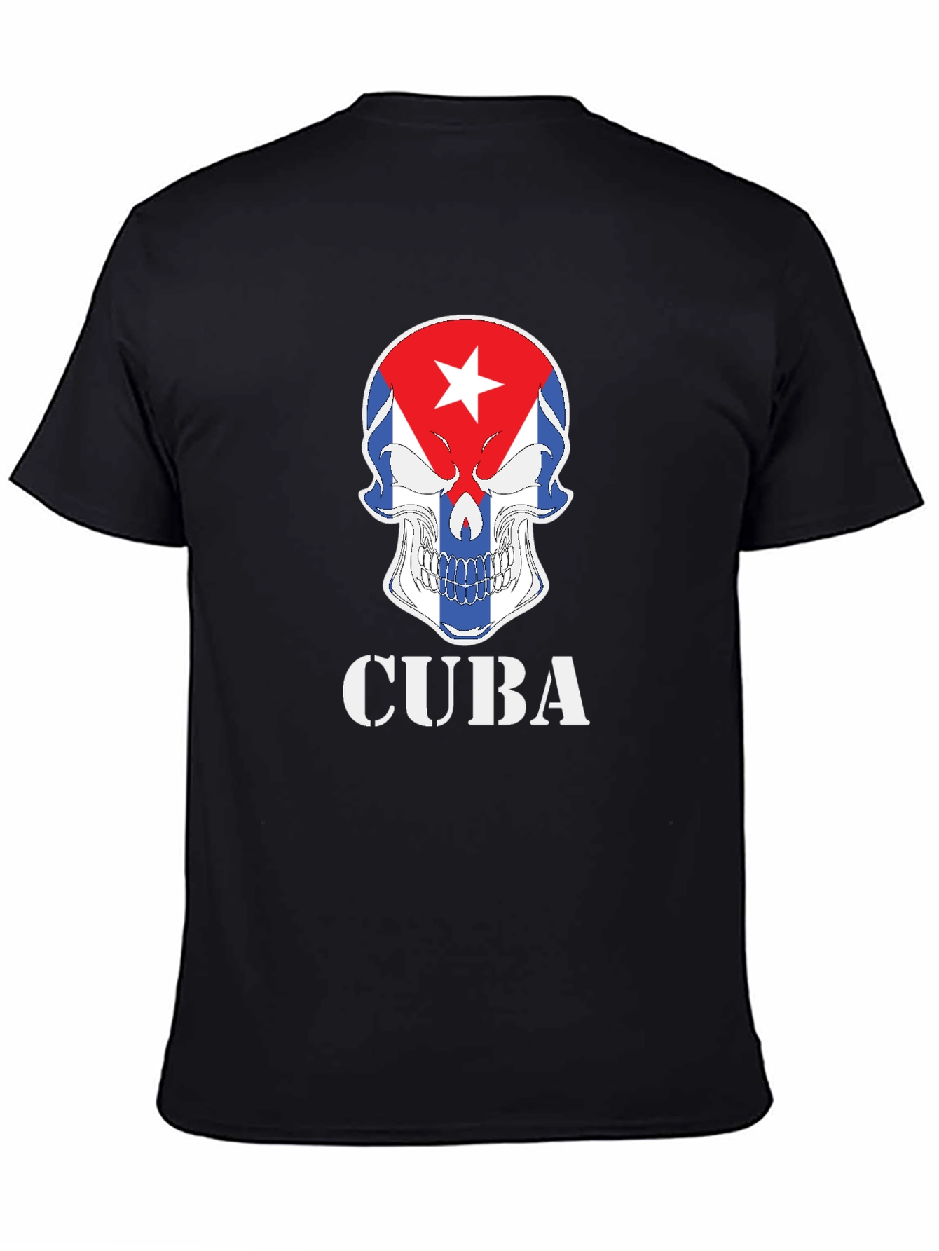 Cuba Skull Graphic T-Shirt - Patriotic Pride
