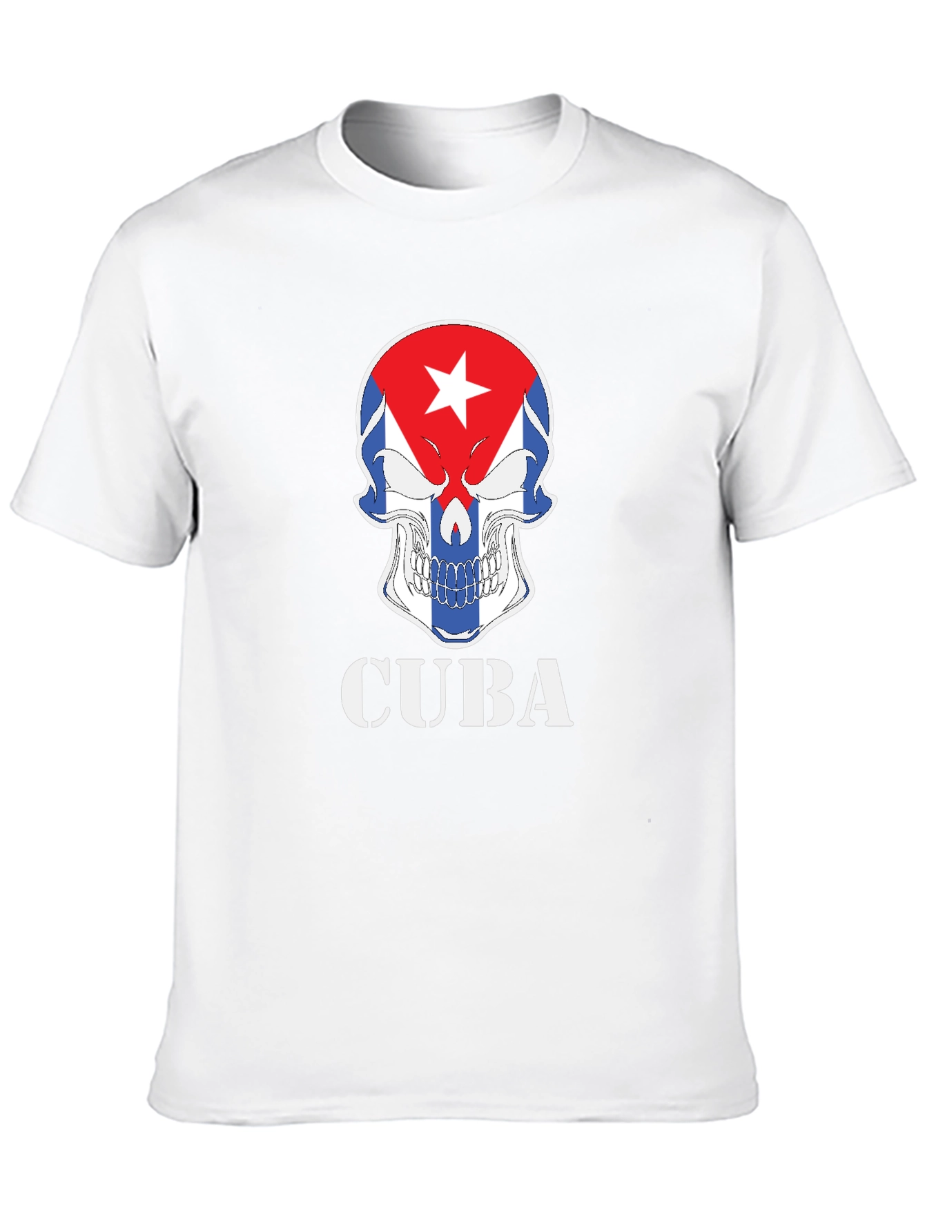 Cuba Skull Graphic T-Shirt - Patriotic Pride