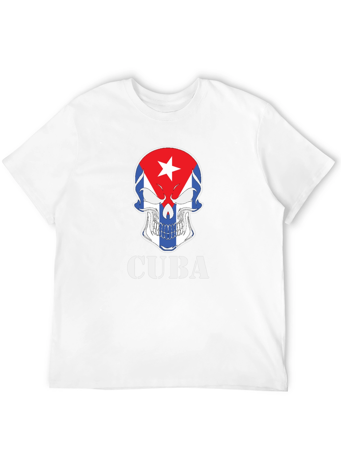 Cuba Skull Graphic T-Shirt - Patriotic Pride