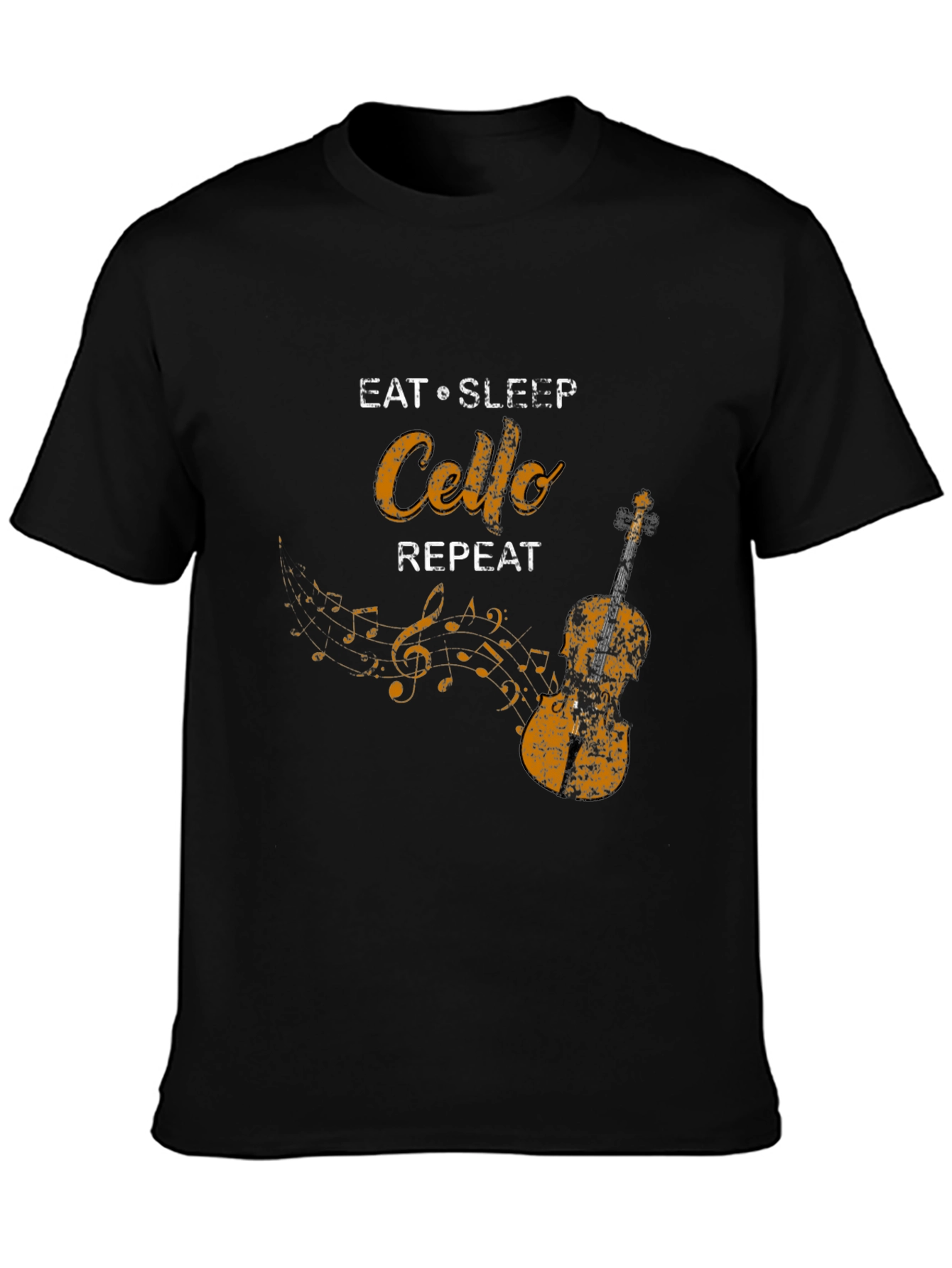 Eat Sleep Cello Repeat Black T-Shirt