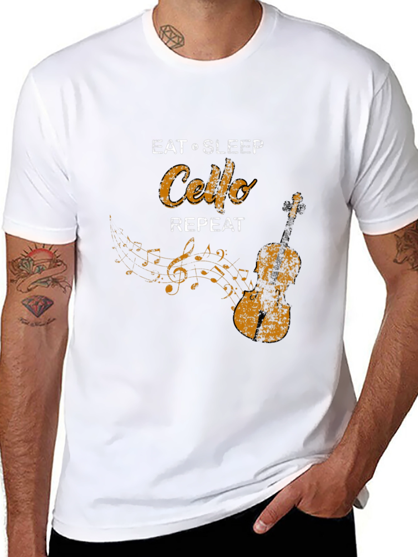 Eat Sleep Cello Repeat Black T-Shirt