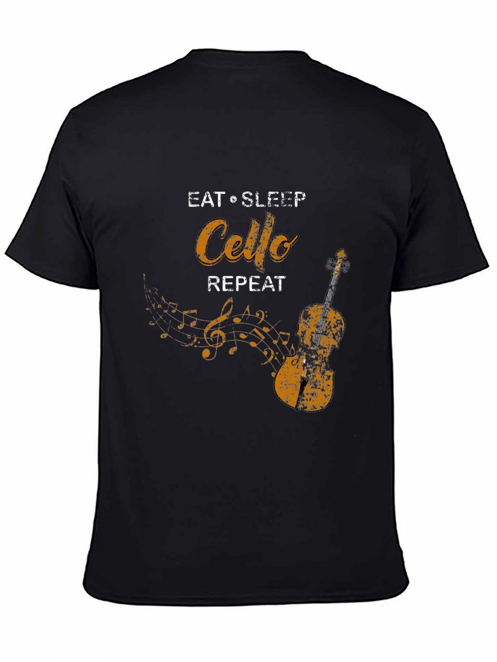 Eat Sleep Cello Repeat Black T-Shirt