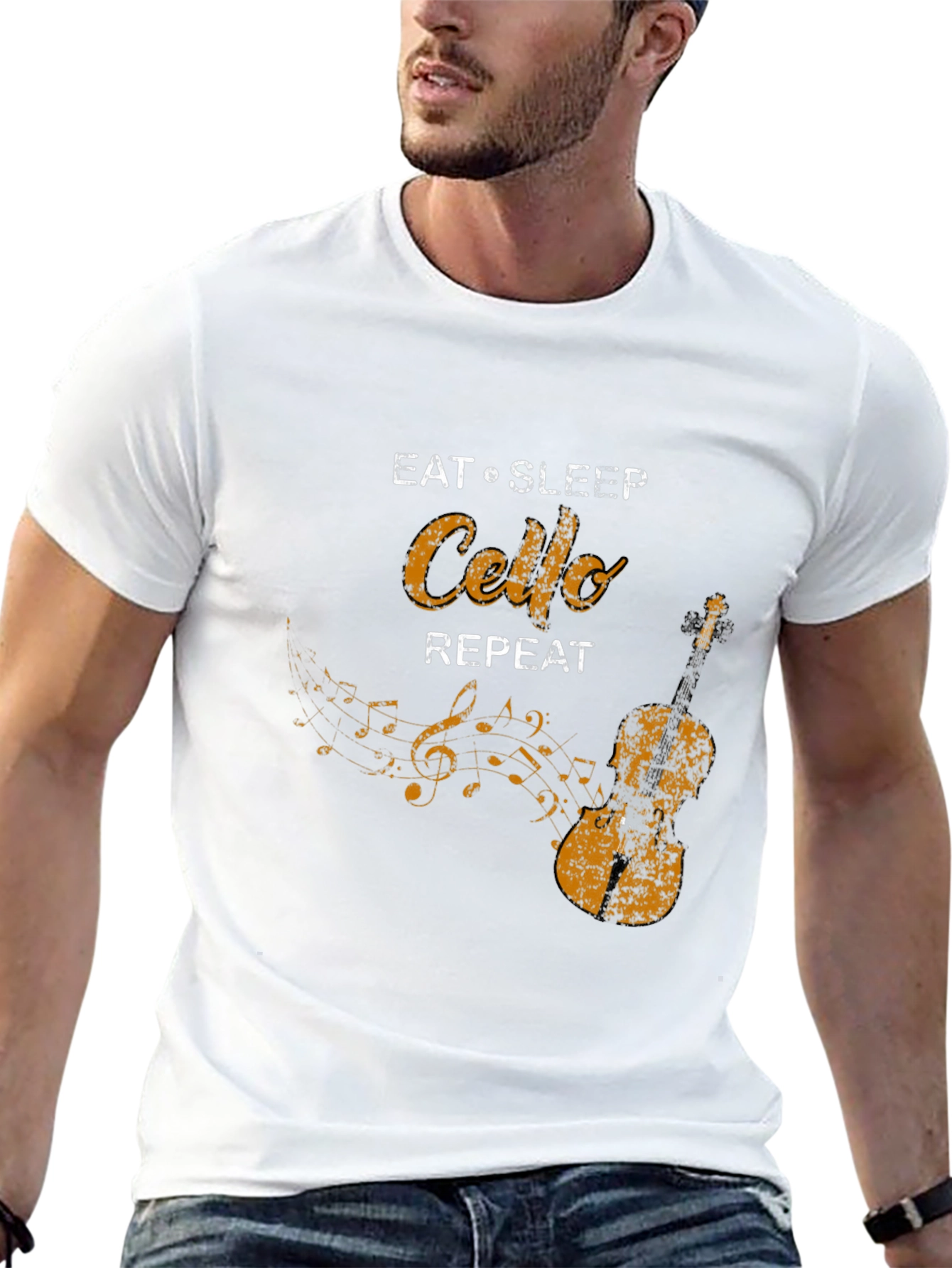 Eat Sleep Cello Repeat Black T-Shirt