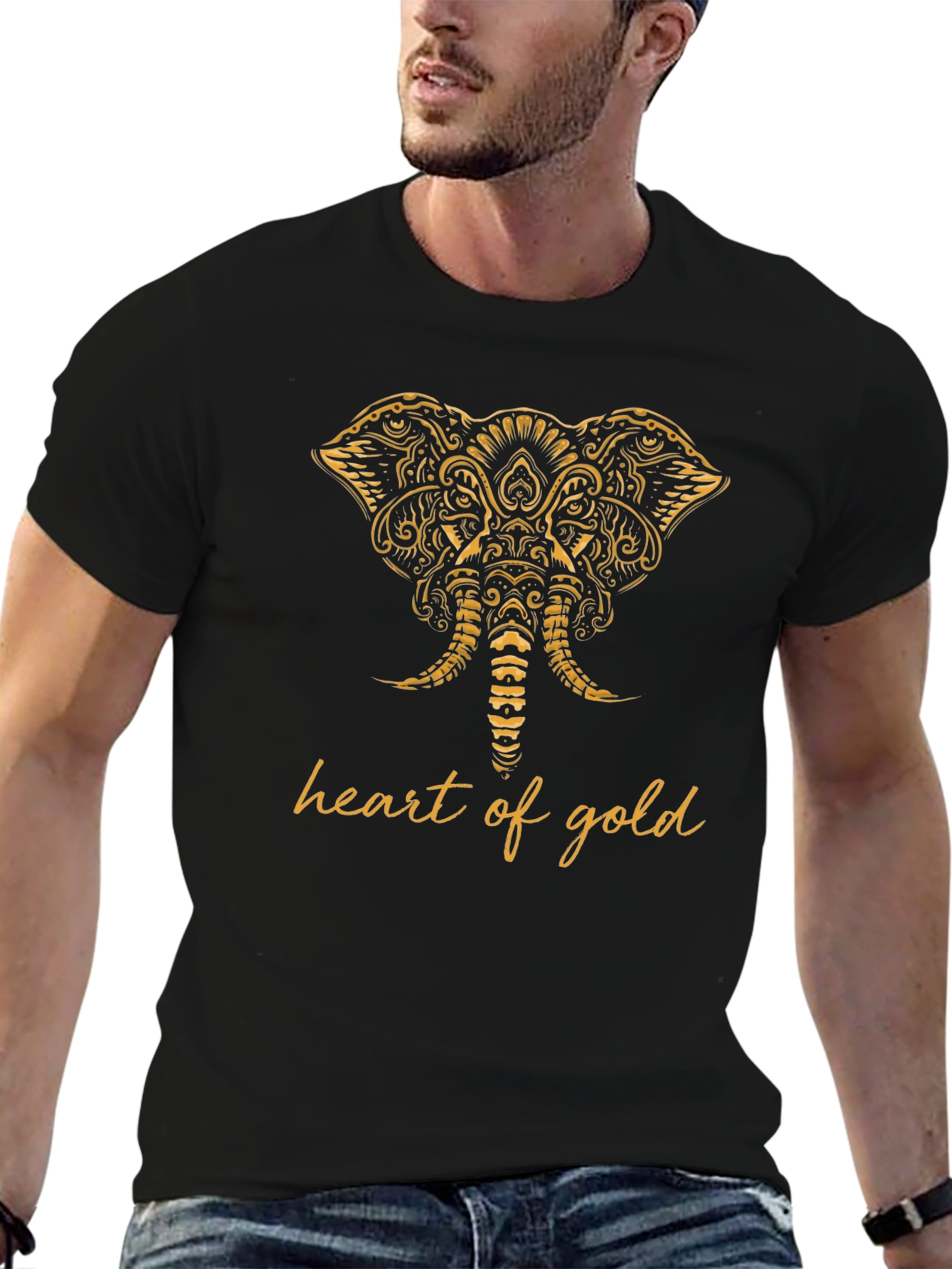 Heart of Gold Elephant Graphic Tee