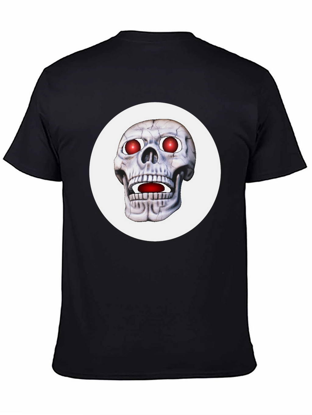 Mens Black T-Shirt with Glowing Skull Design