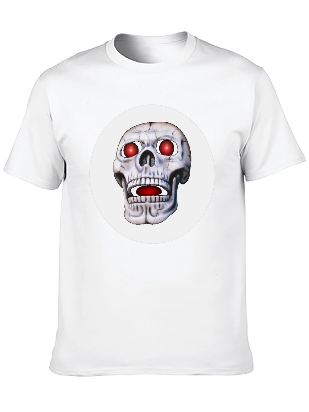 Mens Black T-Shirt with Glowing Skull Design