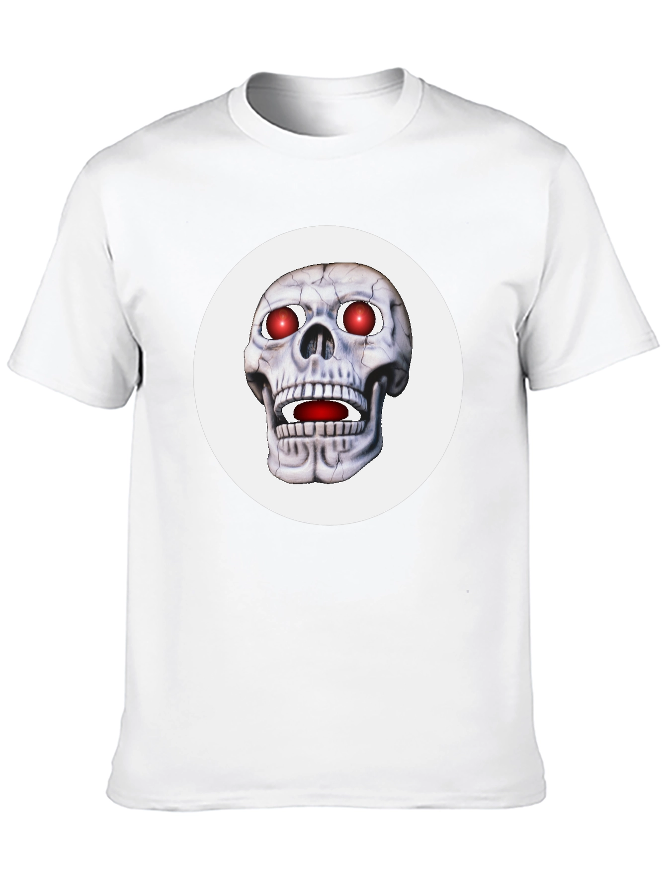 Mens Black T-Shirt with Glowing Skull Design
