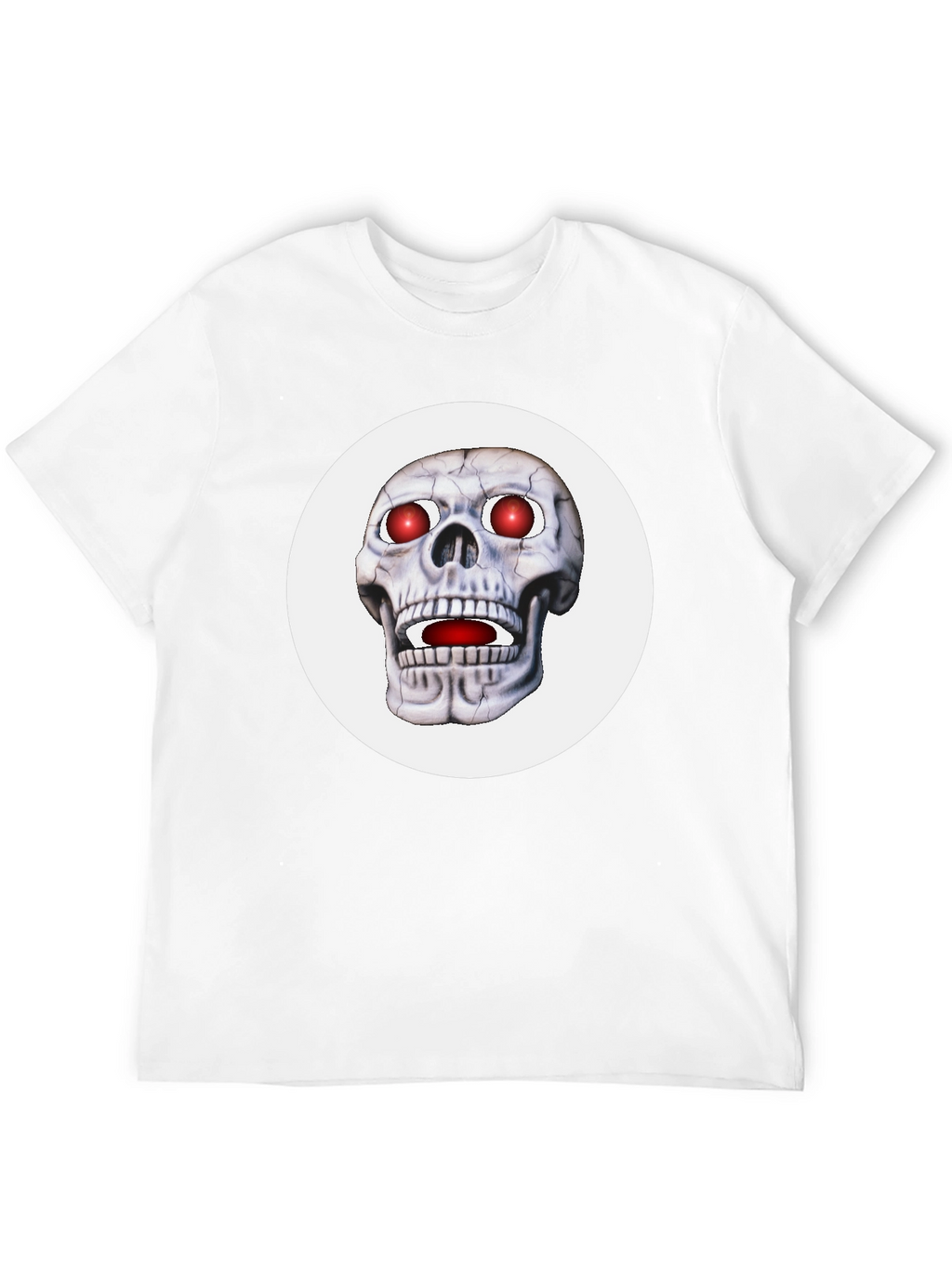 Mens Black T-Shirt with Glowing Skull Design