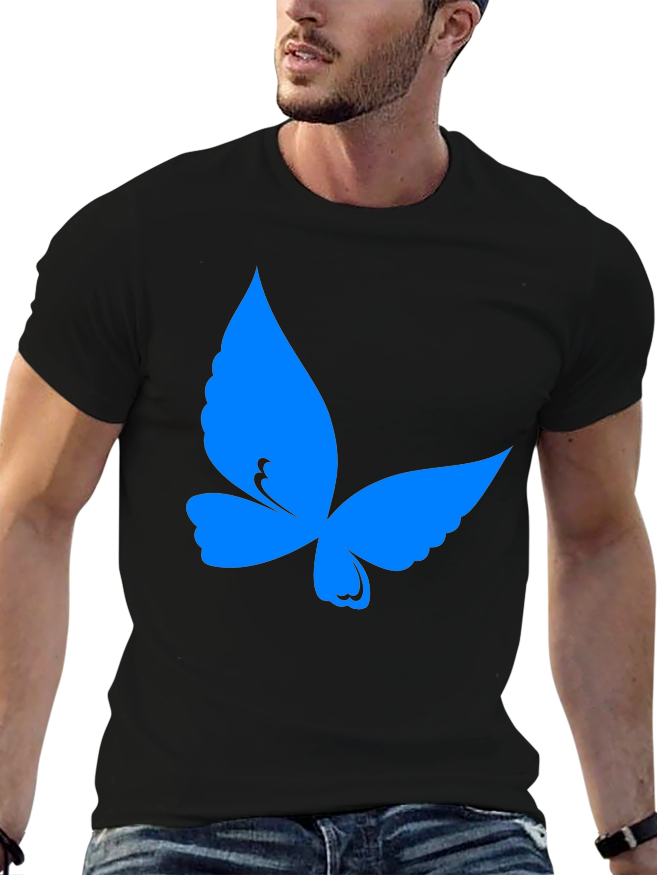 Butterfly Graphic Tee - Soft Black Cotton