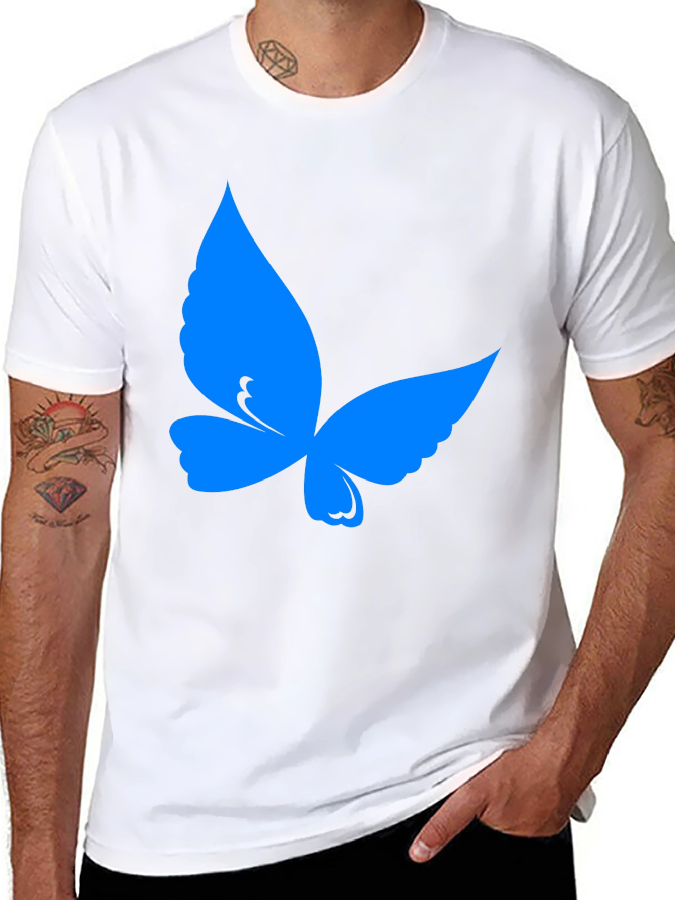 Butterfly Graphic Tee - Soft Black Cotton