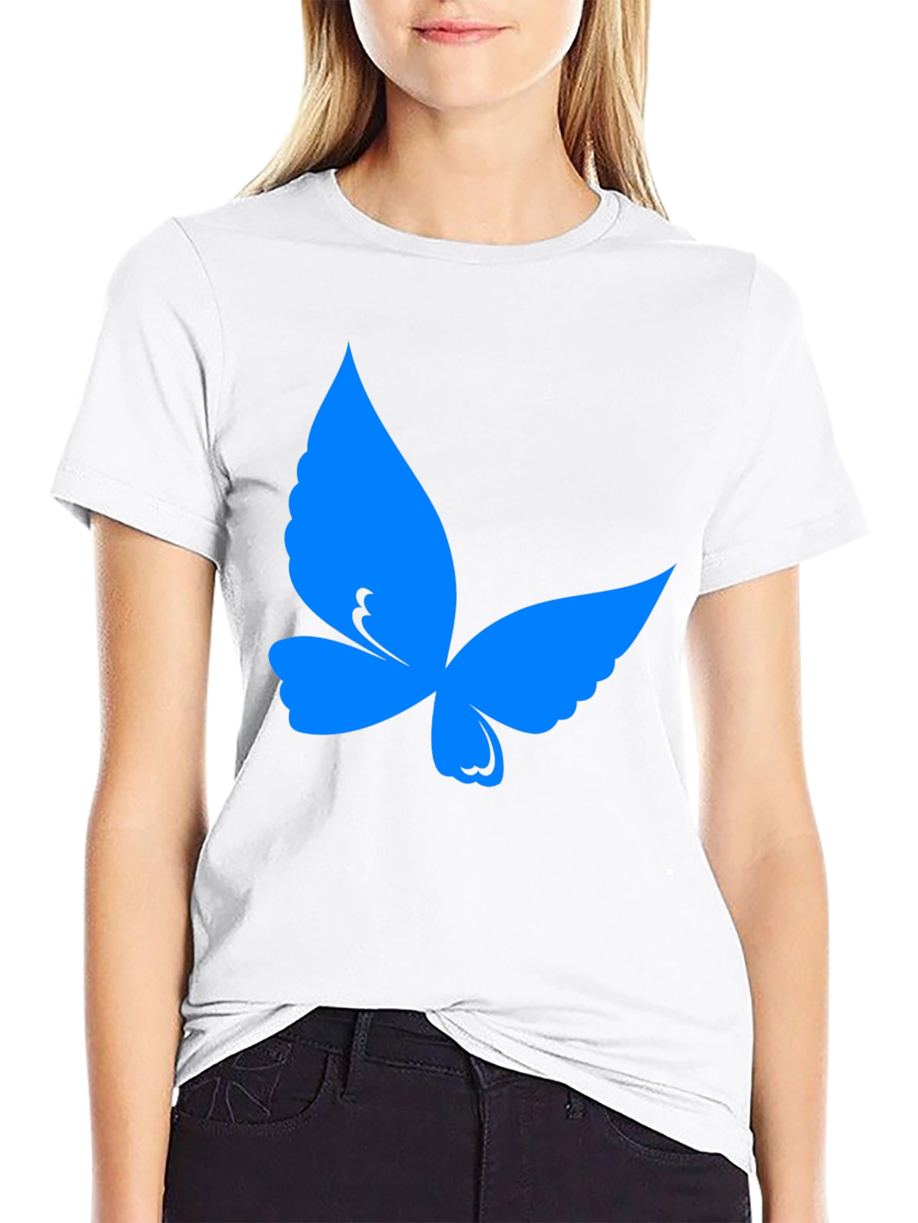 Butterfly Graphic Tee - Soft Black Cotton