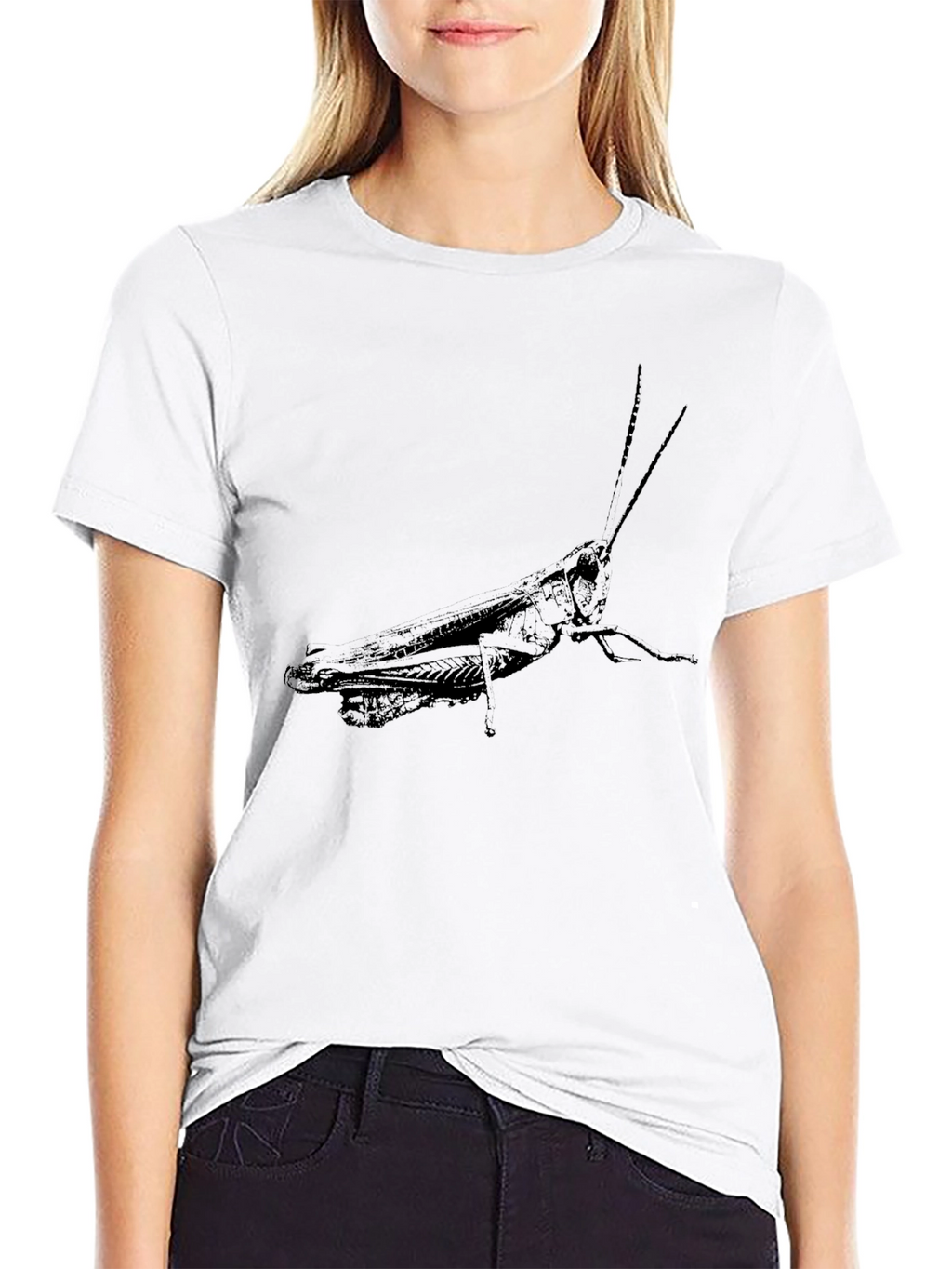 Grasshopper Graphic Print Black Tee