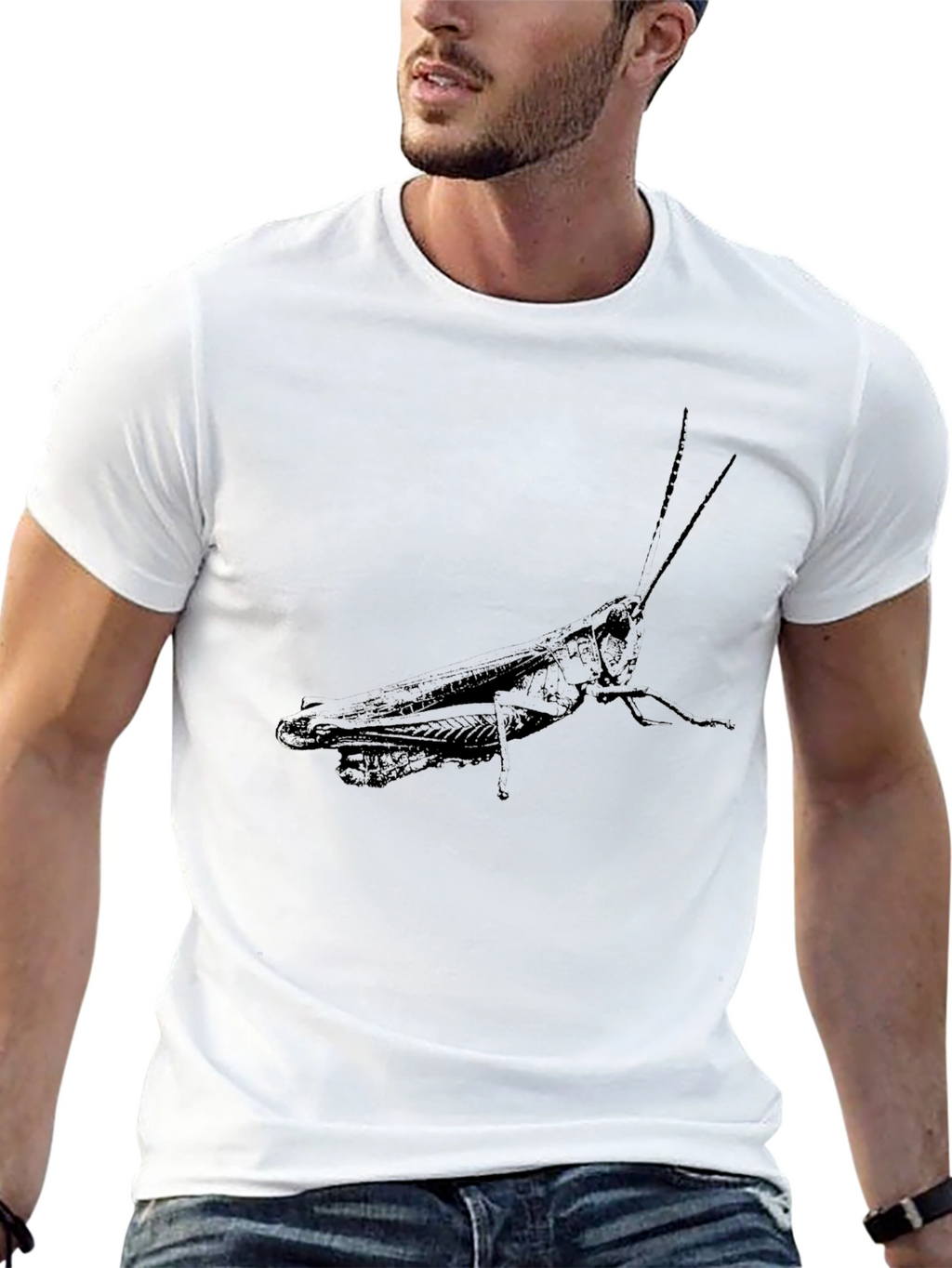 Grasshopper Graphic Print Black Tee