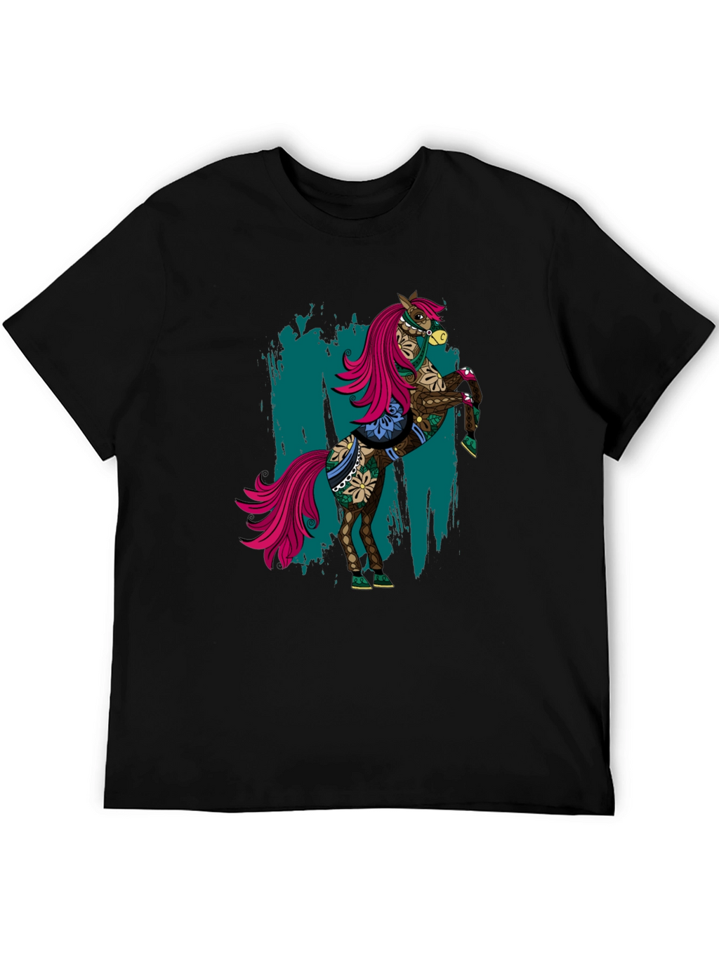 Cool Horse Tee - Mens Black Graphic T-Shirt