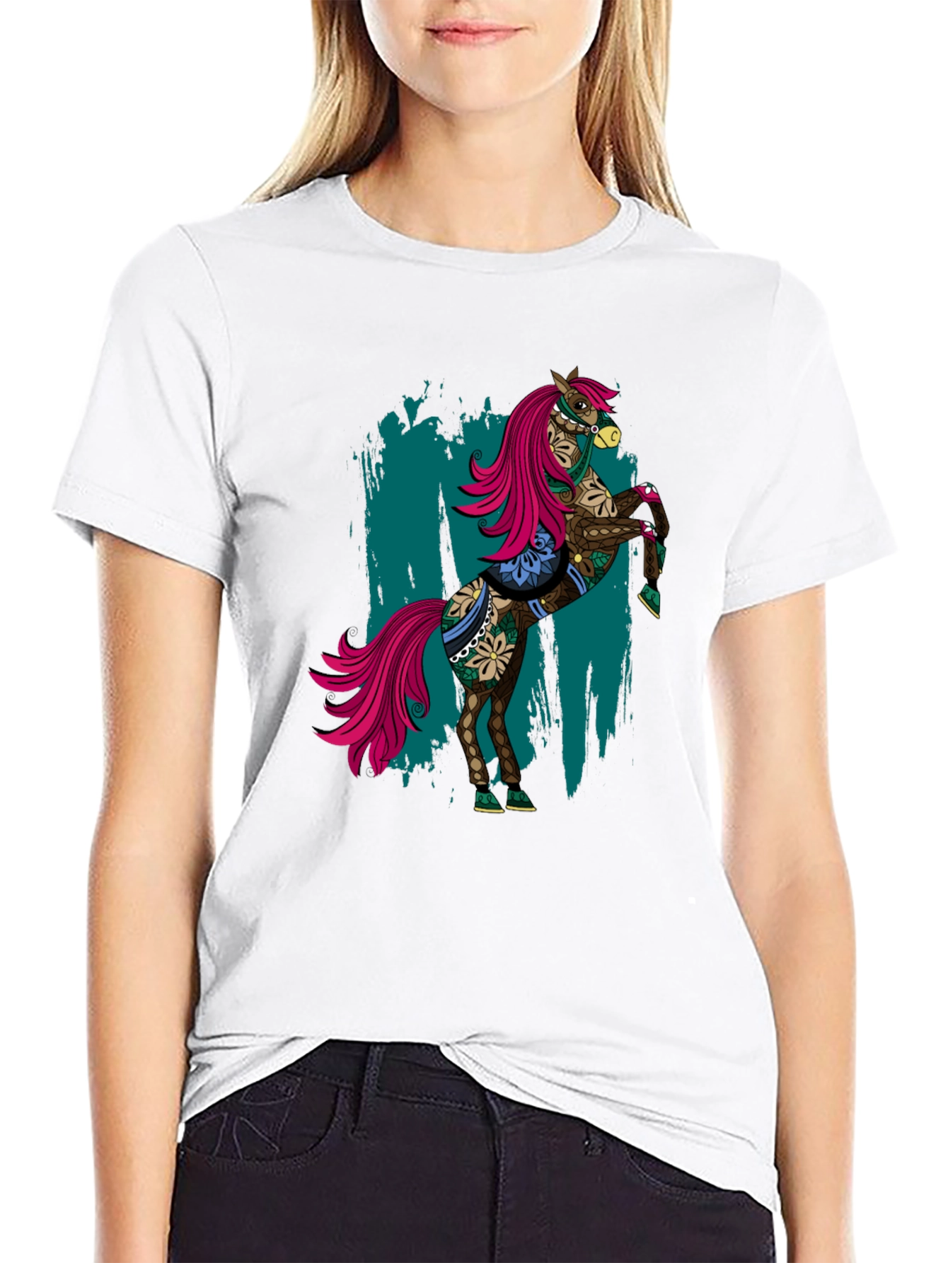 Cool Horse Tee - Mens Black Graphic T-Shirt