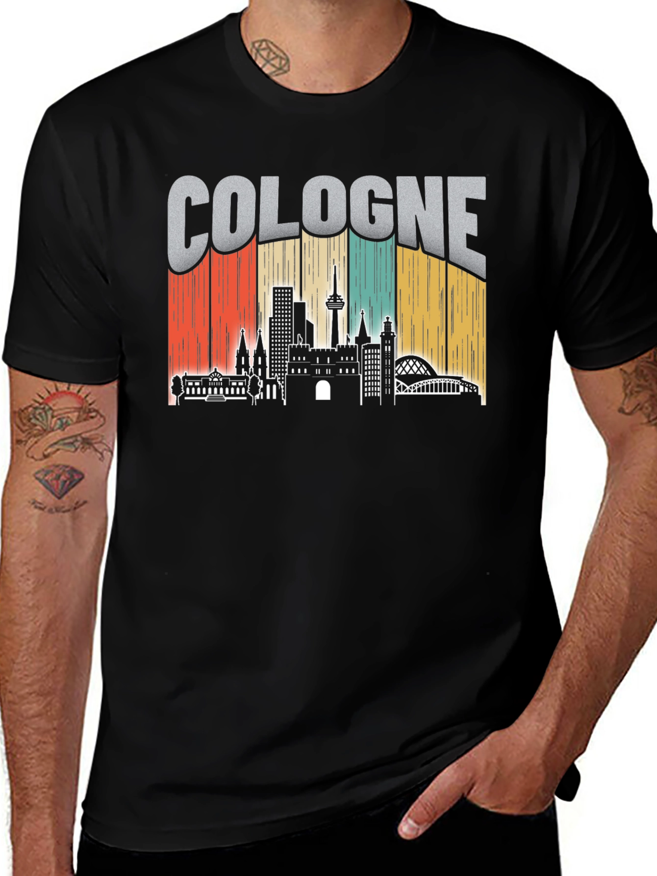 Cologne Skyline T-Shirt - Vintage City Graphic Tee