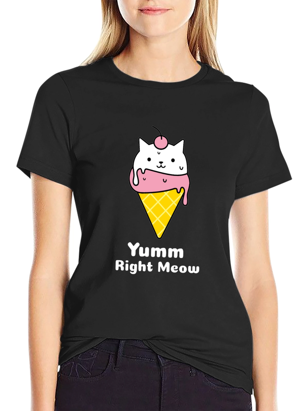 Yumm Right Meow Cat Ice Cream T-Shirt