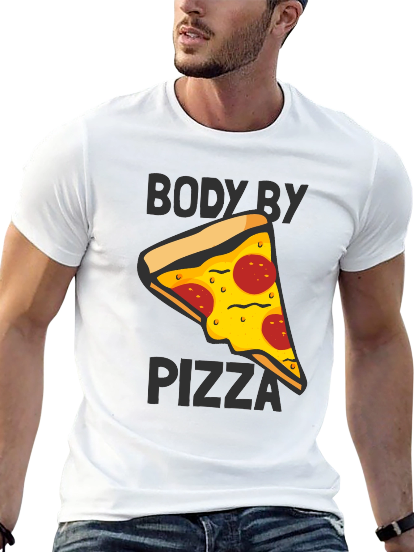 Body By Pizza Graphic Tee - Funny Unisex T-Shirt