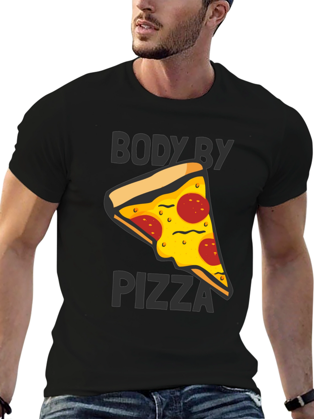 Body By Pizza Graphic Tee - Funny Unisex T-Shirt