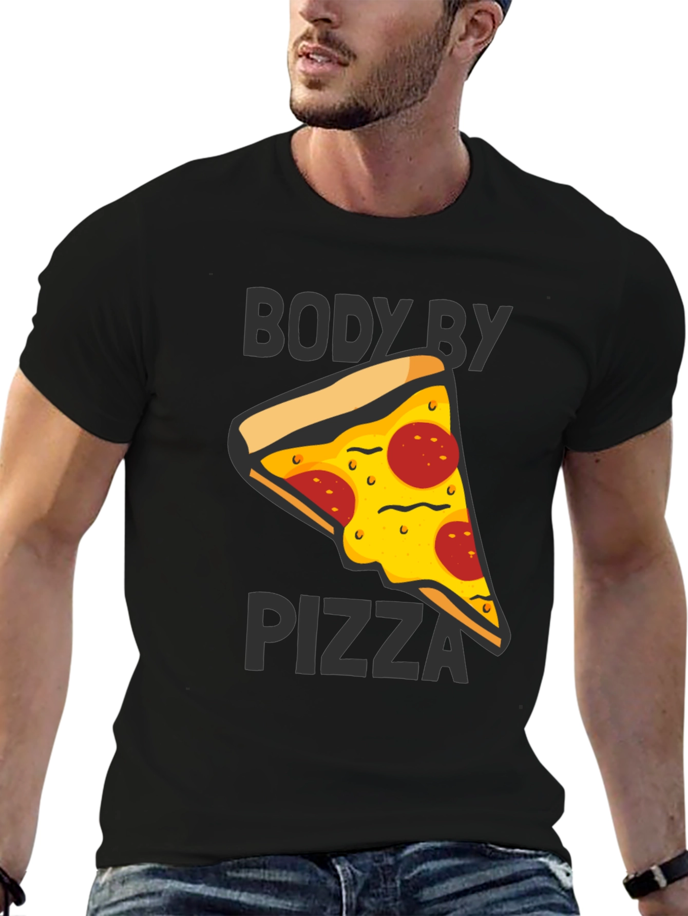 Body By Pizza Graphic Tee - Funny Unisex T-Shirt