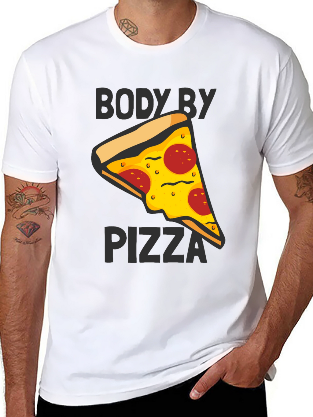 Body By Pizza Graphic Tee - Funny Unisex T-Shirt
