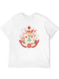 Festive Holiday Graphic Tee - Black