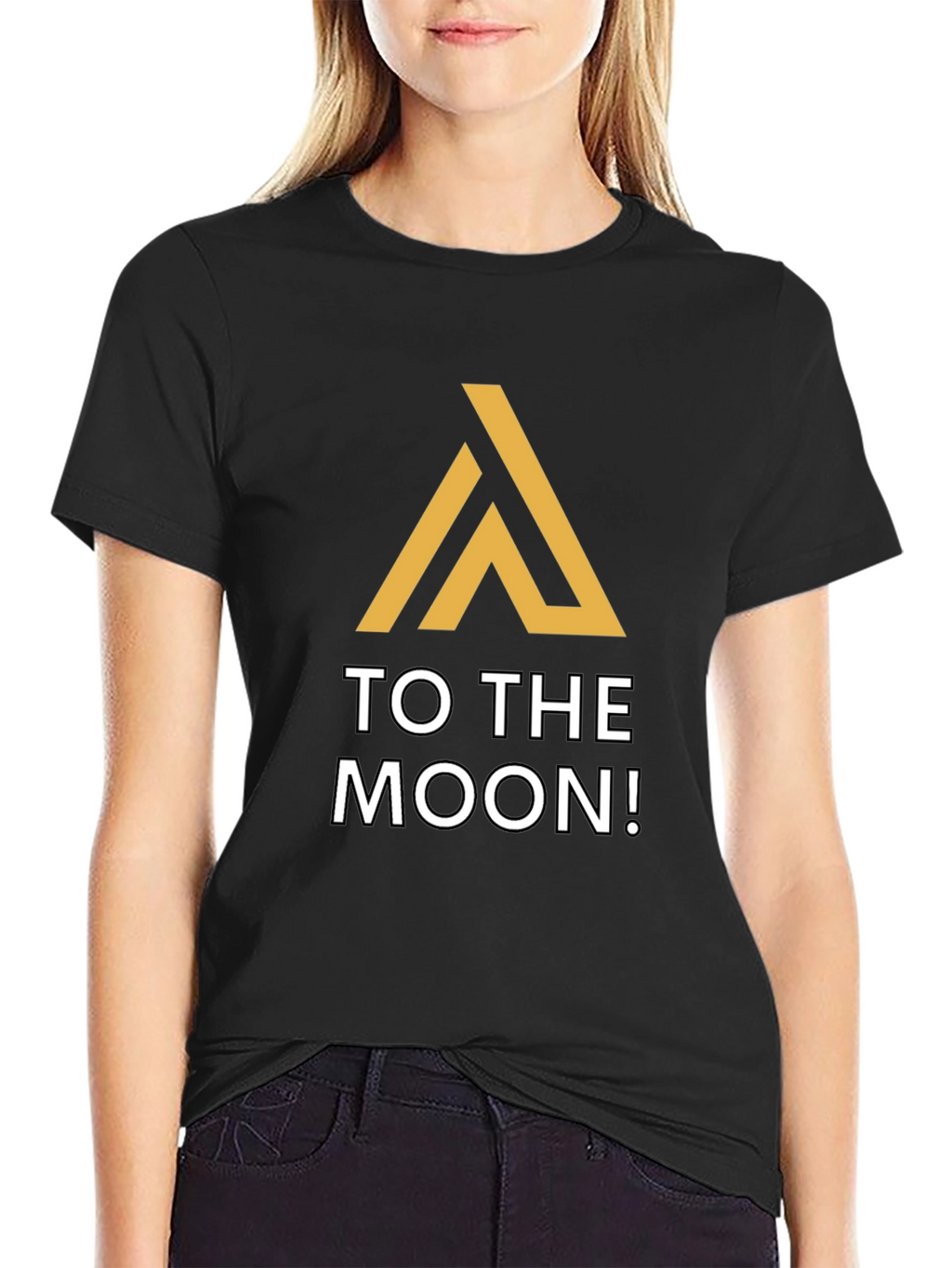 To The Moon Black Graphic Tee