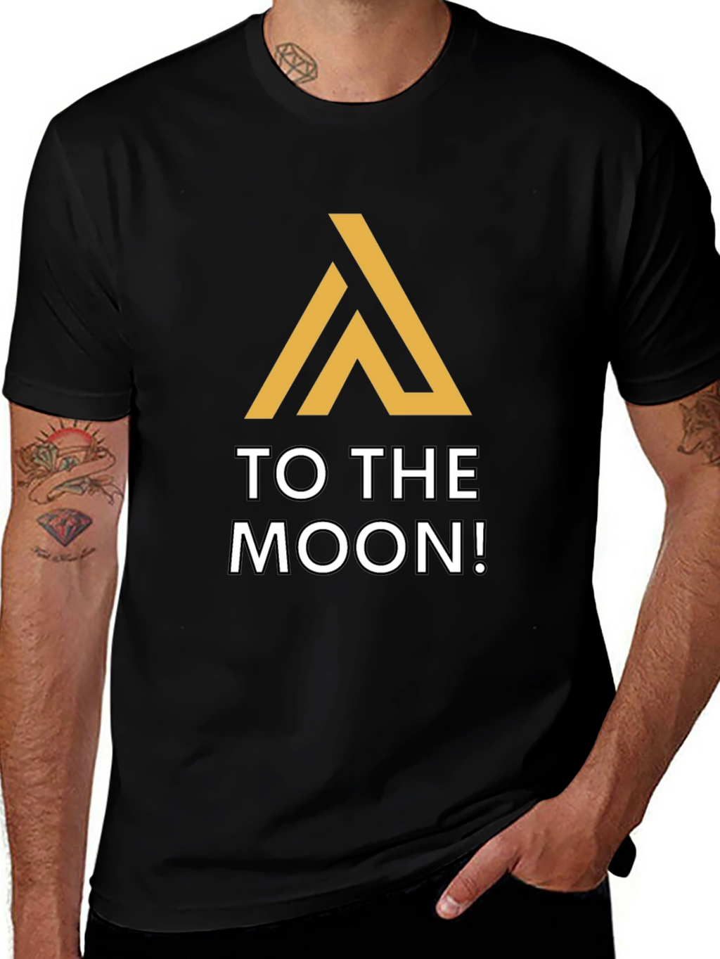 To The Moon Black Graphic Tee