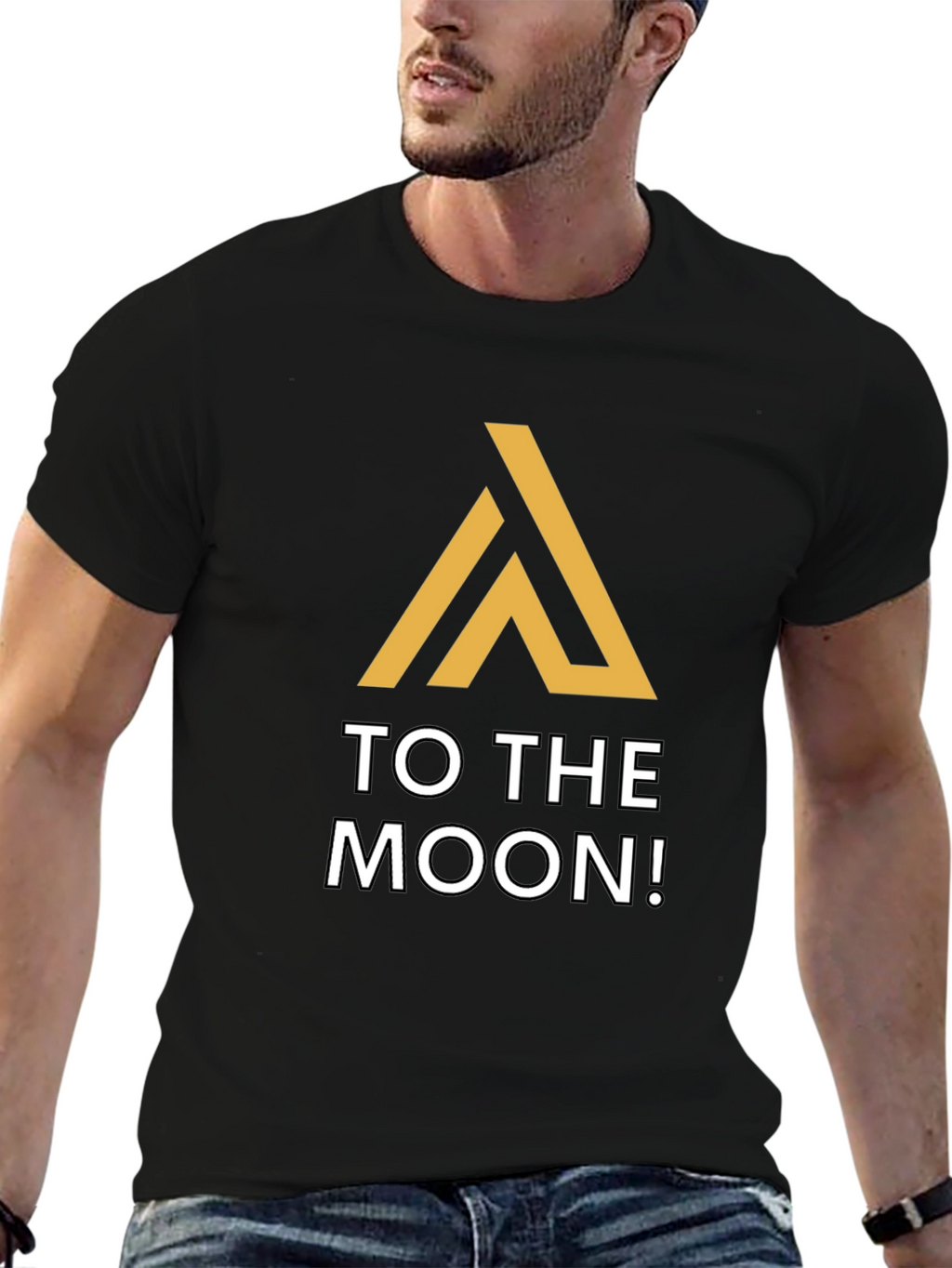 To The Moon Black Graphic Tee