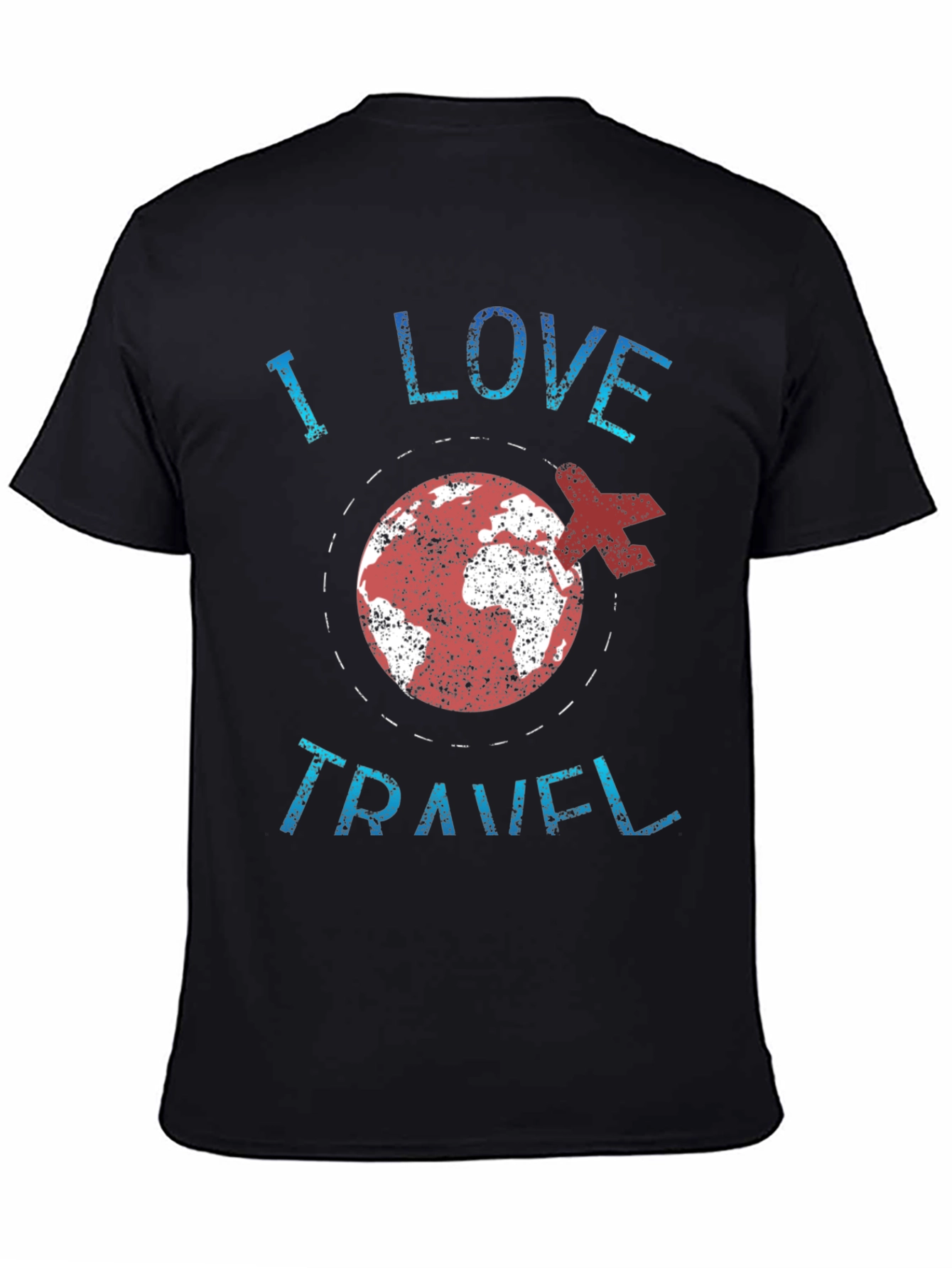 I Love Travel T-Shirt - Airplane & Earth Graphic Tee