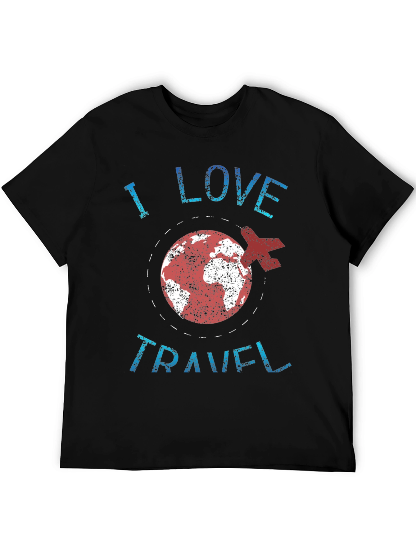 I Love Travel T-Shirt - Airplane & Earth Graphic Tee