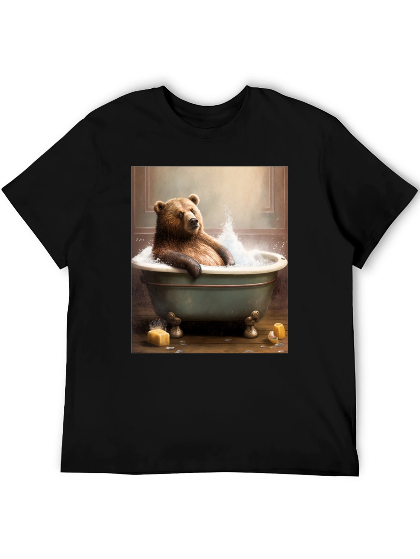 Bear in Tub T-Shirt - Humorous Animal Graphic Tee