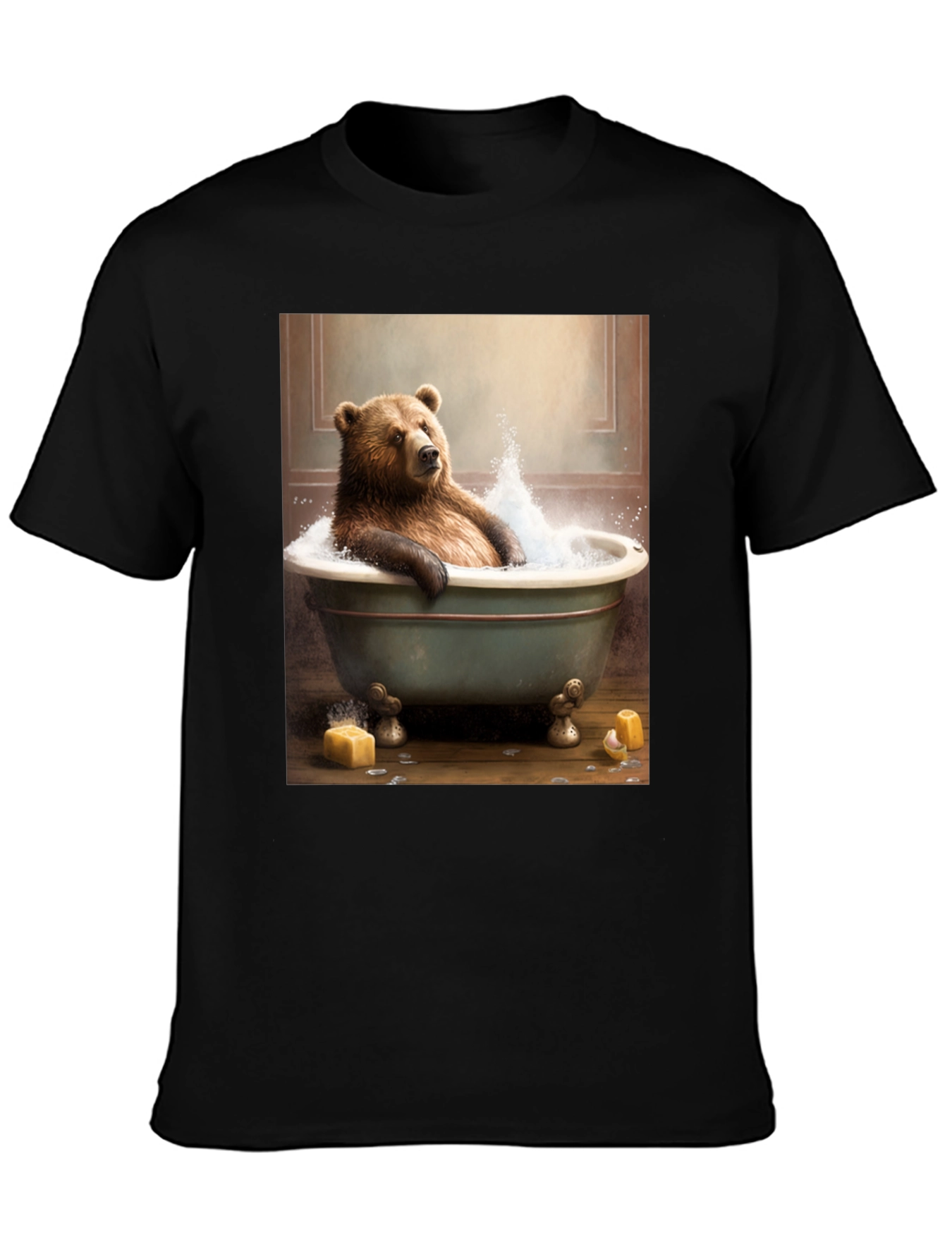 Bear in Tub T-Shirt - Humorous Animal Graphic Tee