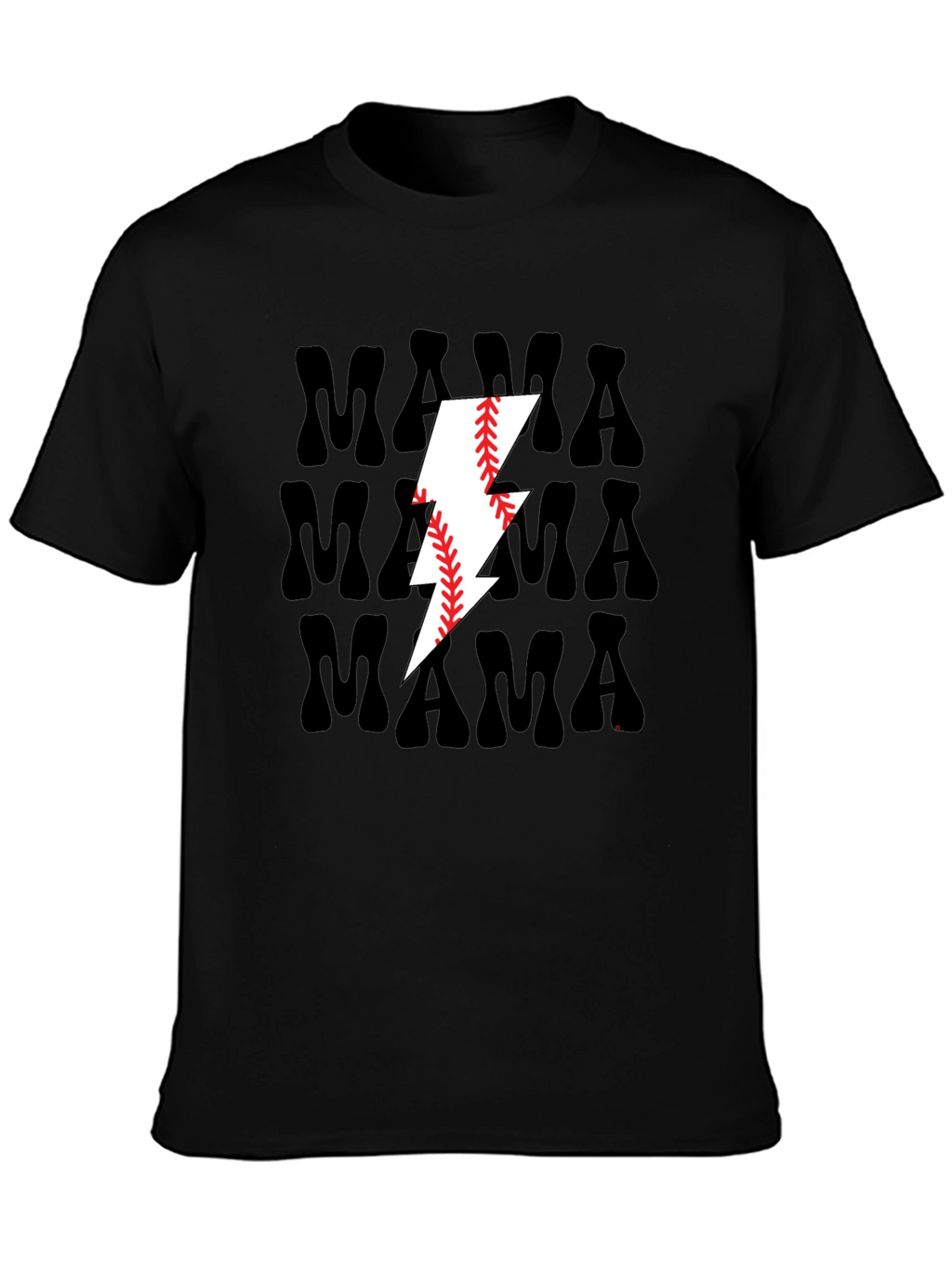 Mama Baseball Lightning Bolt Graphic Tee