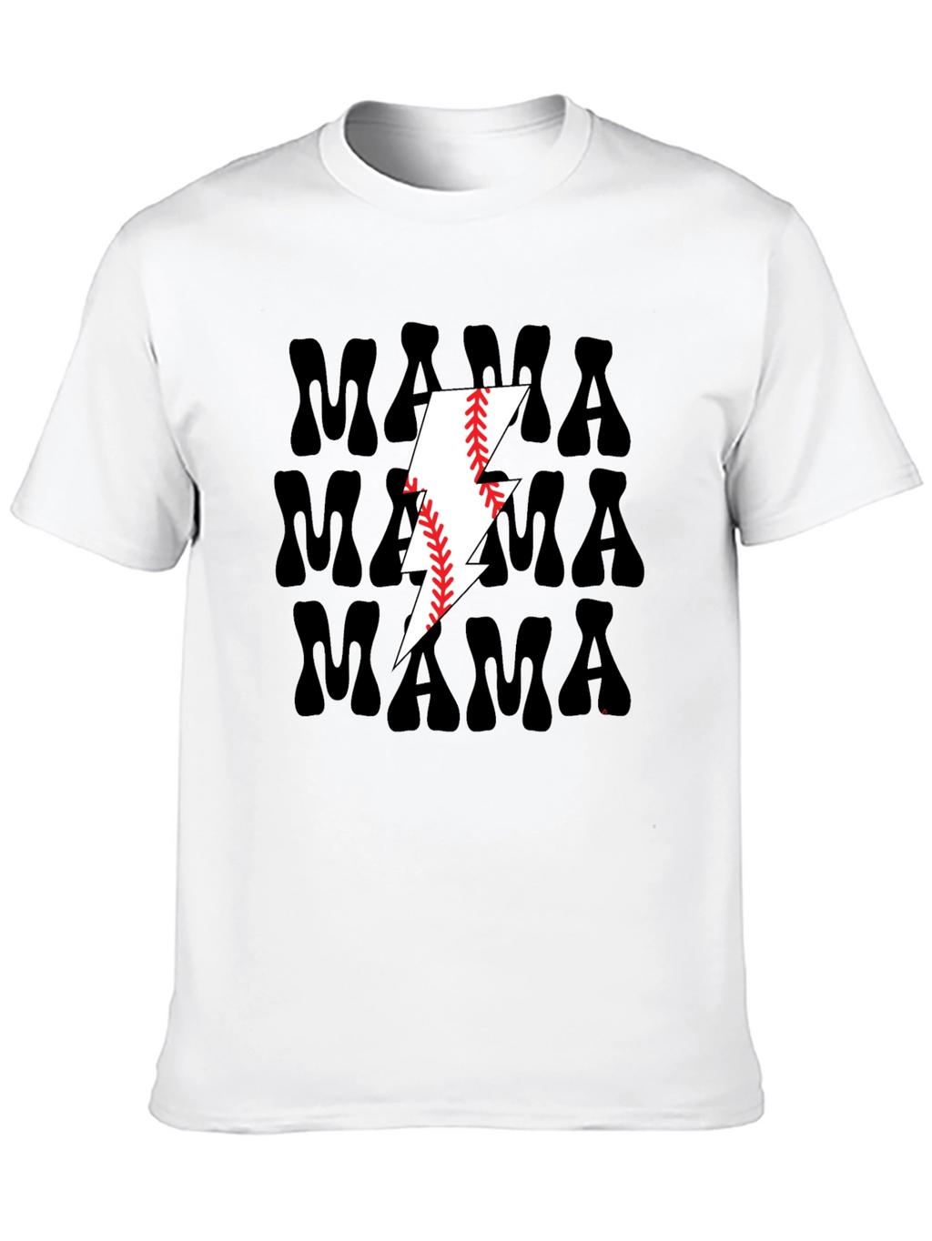 Mama Baseball Lightning Bolt Graphic Tee
