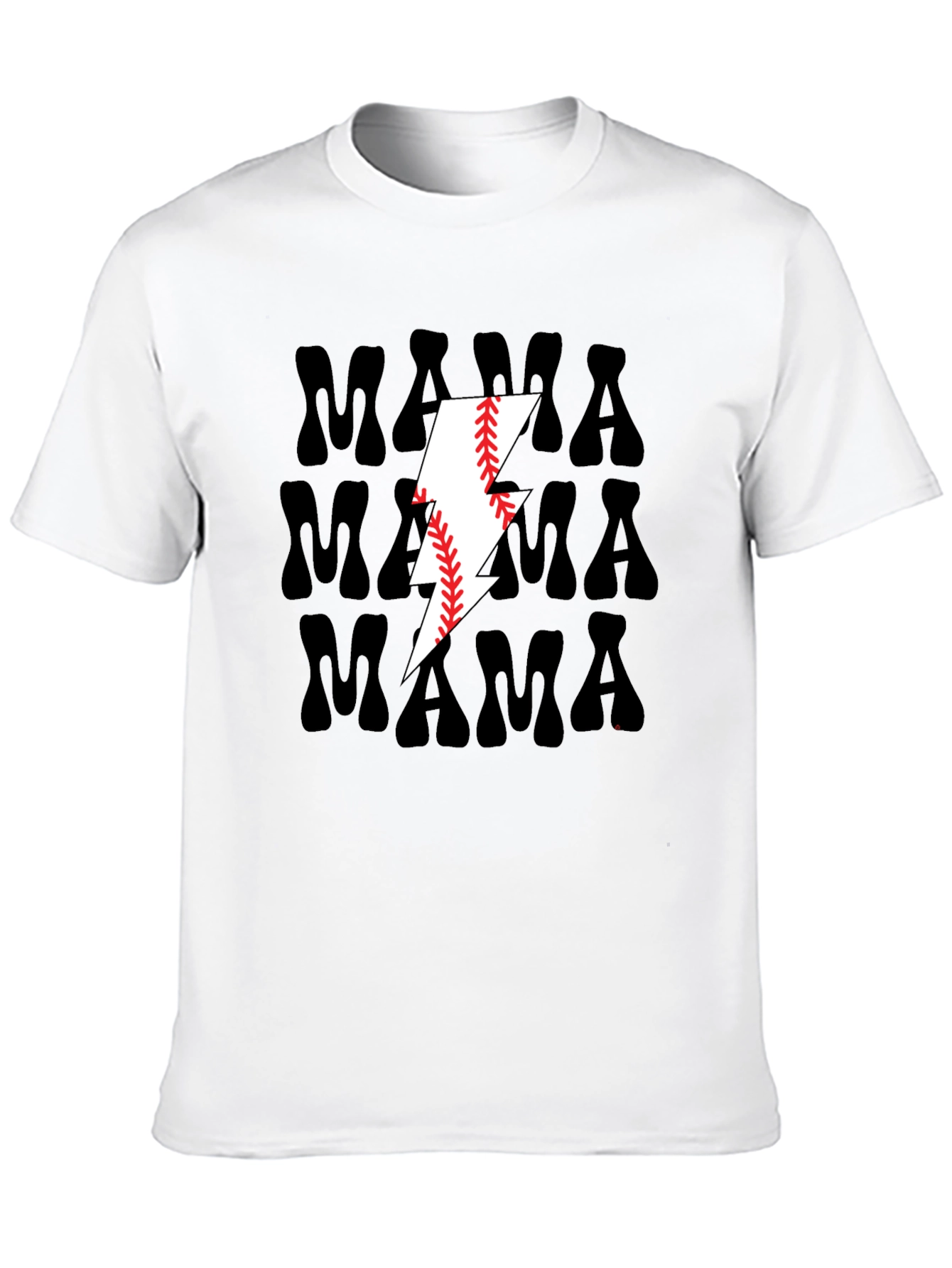 Mama Baseball Lightning Bolt Graphic Tee