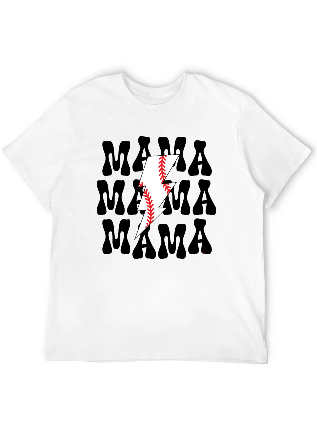 Mama Baseball Lightning Bolt Graphic Tee