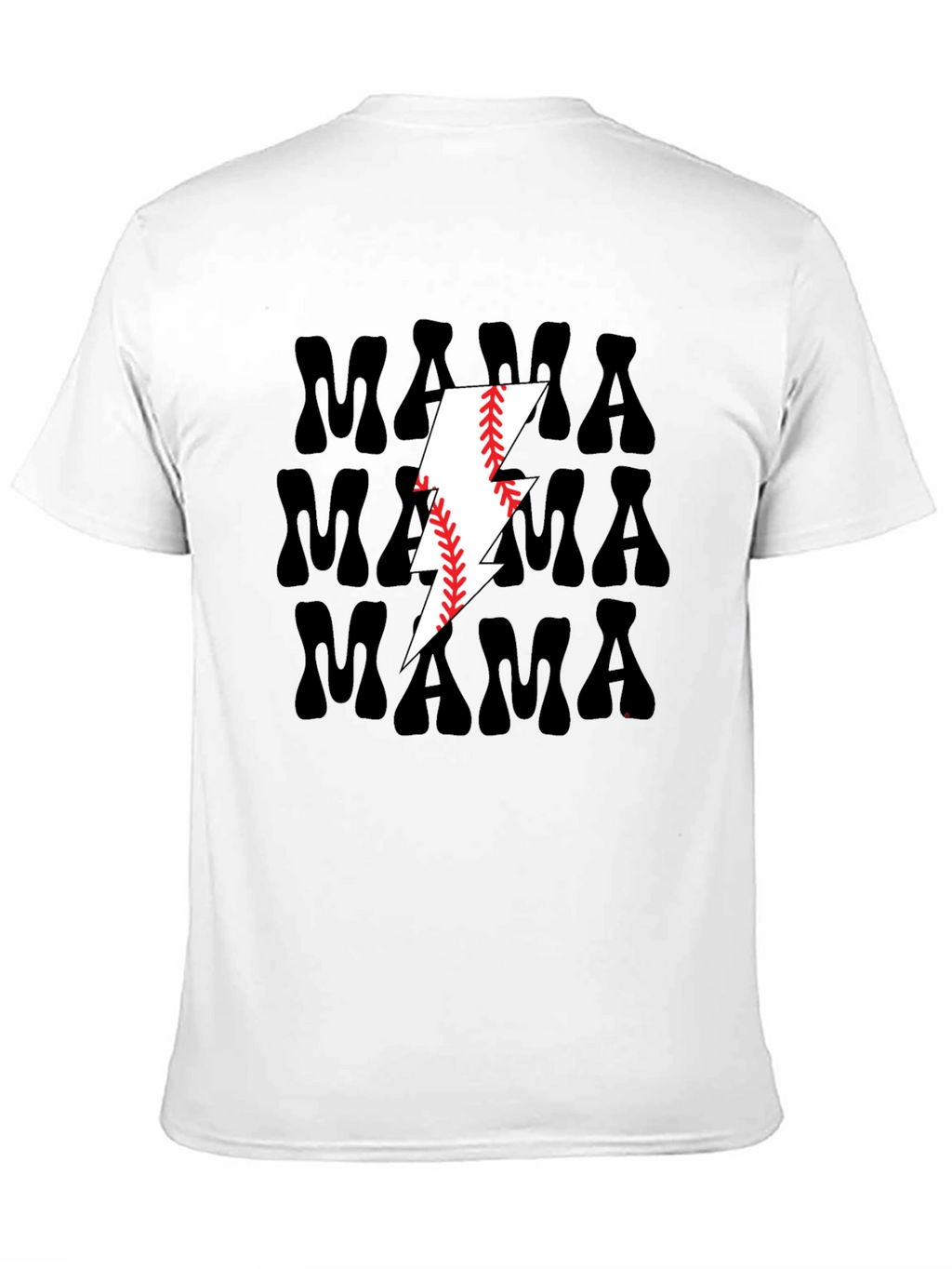 Mama Baseball Lightning Bolt Graphic Tee