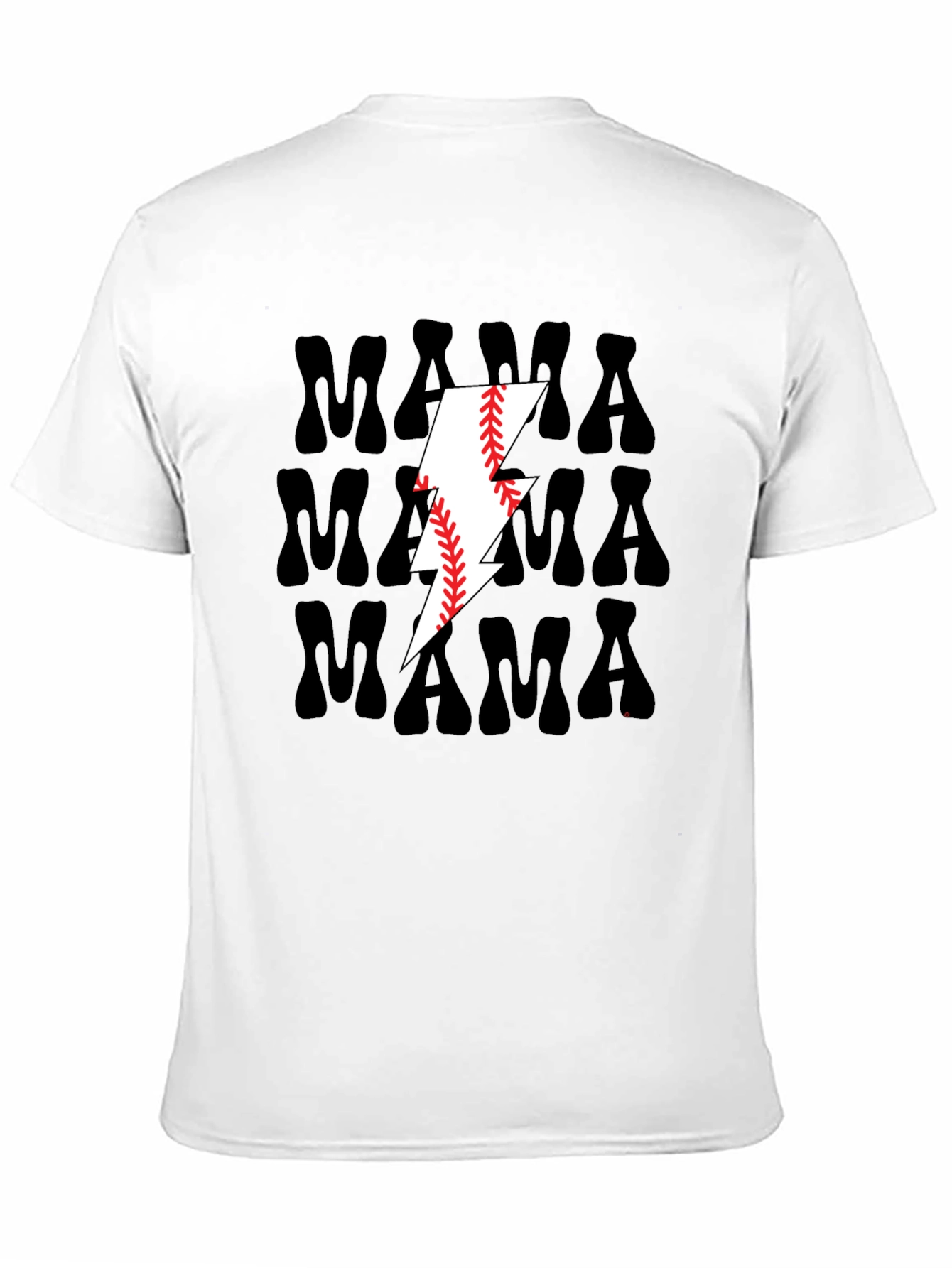 Mama Baseball Lightning Bolt Graphic Tee