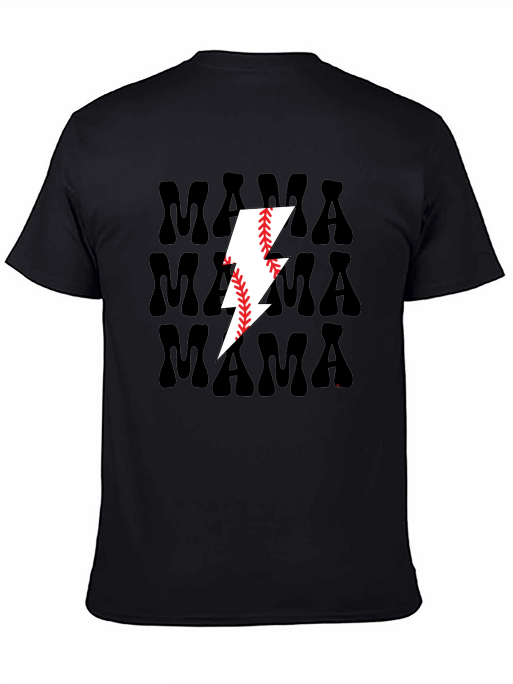 Mama Baseball Lightning Bolt Graphic Tee
