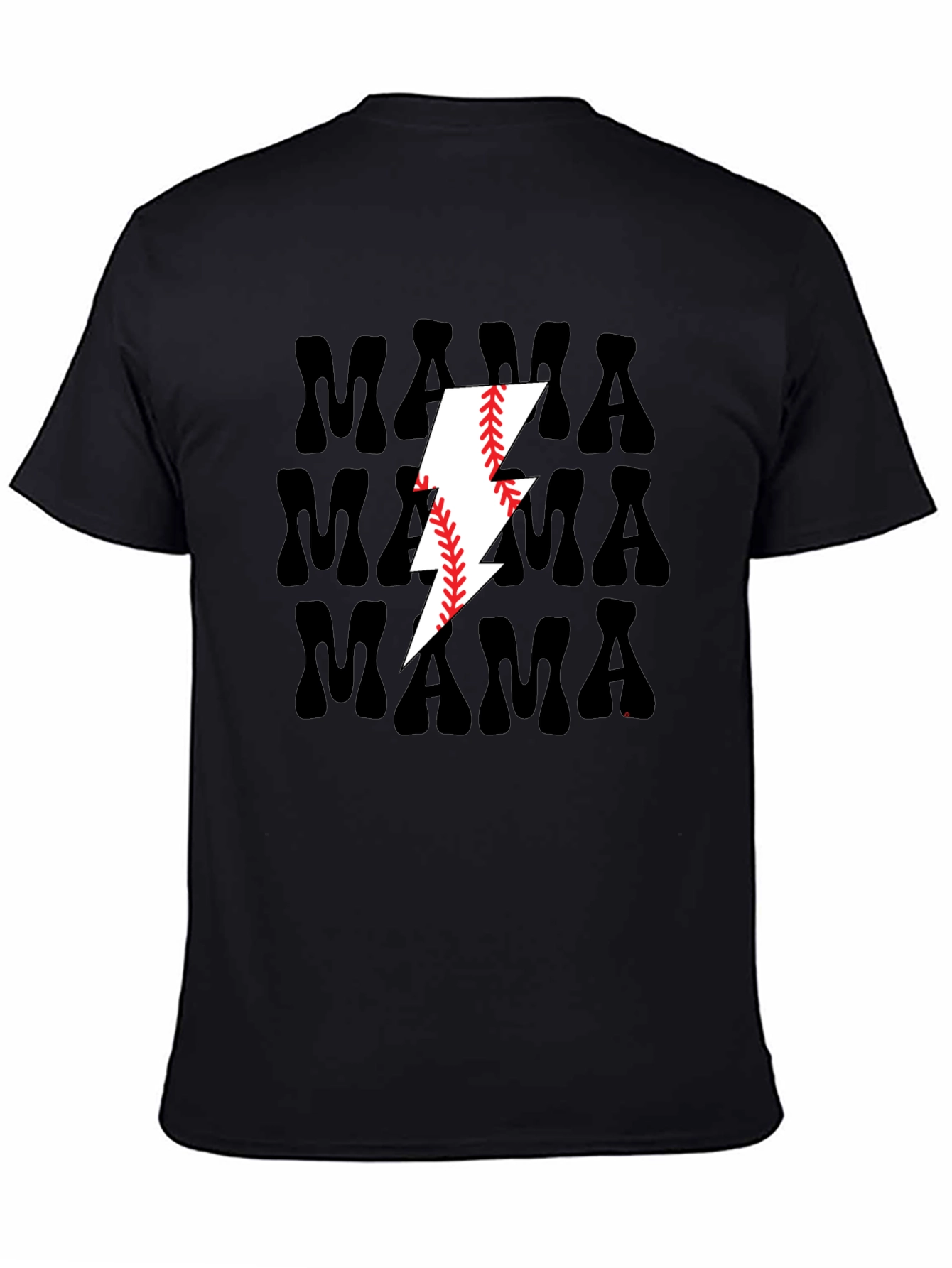 Mama Baseball Lightning Bolt Graphic Tee