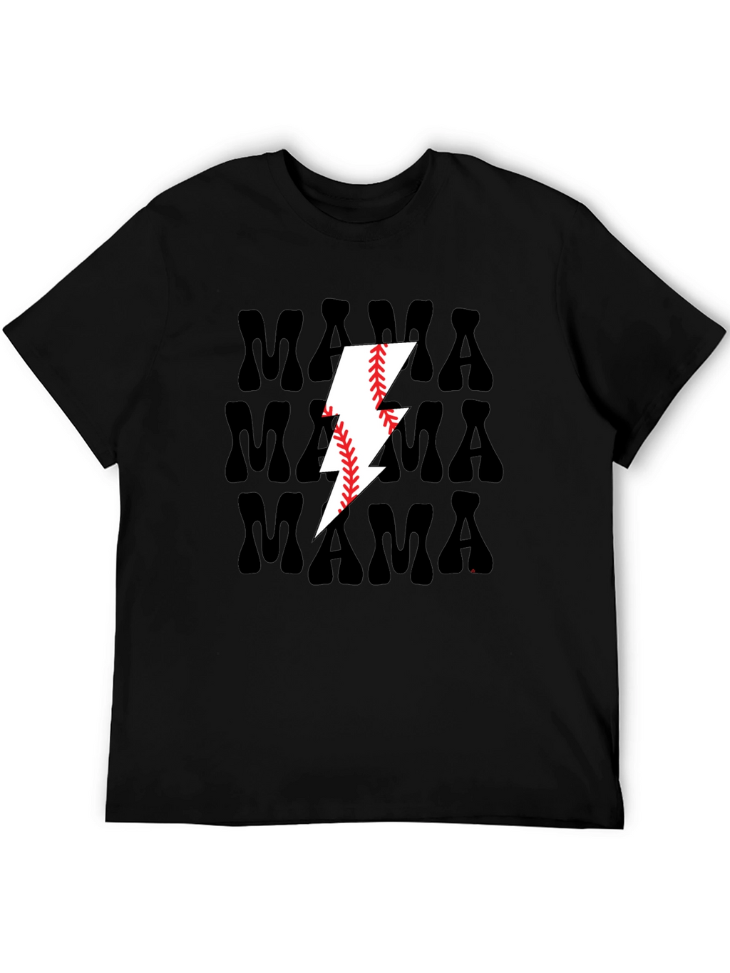 Mama Baseball Lightning Bolt Graphic Tee
