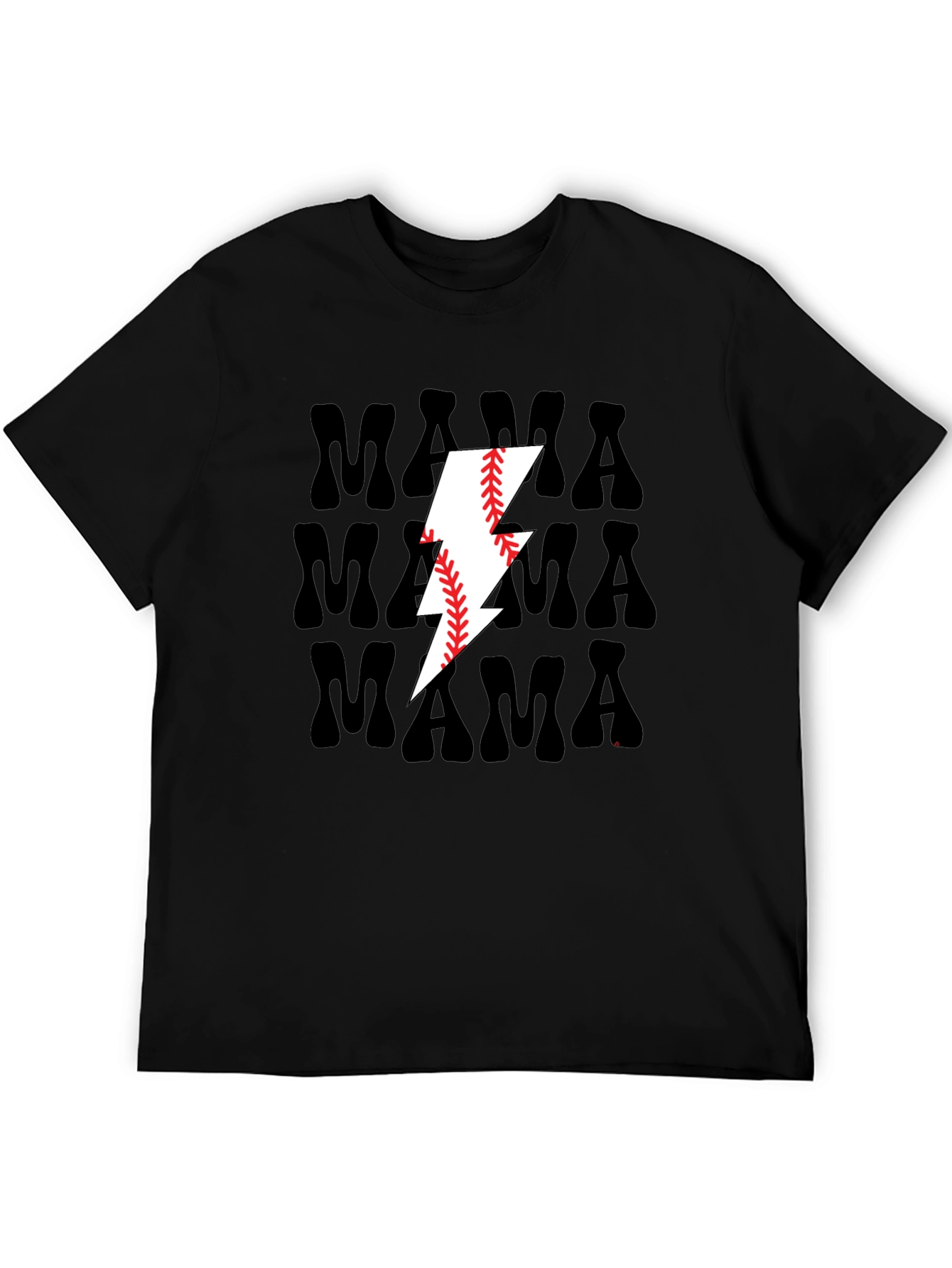 Mama Baseball Lightning Bolt Graphic Tee