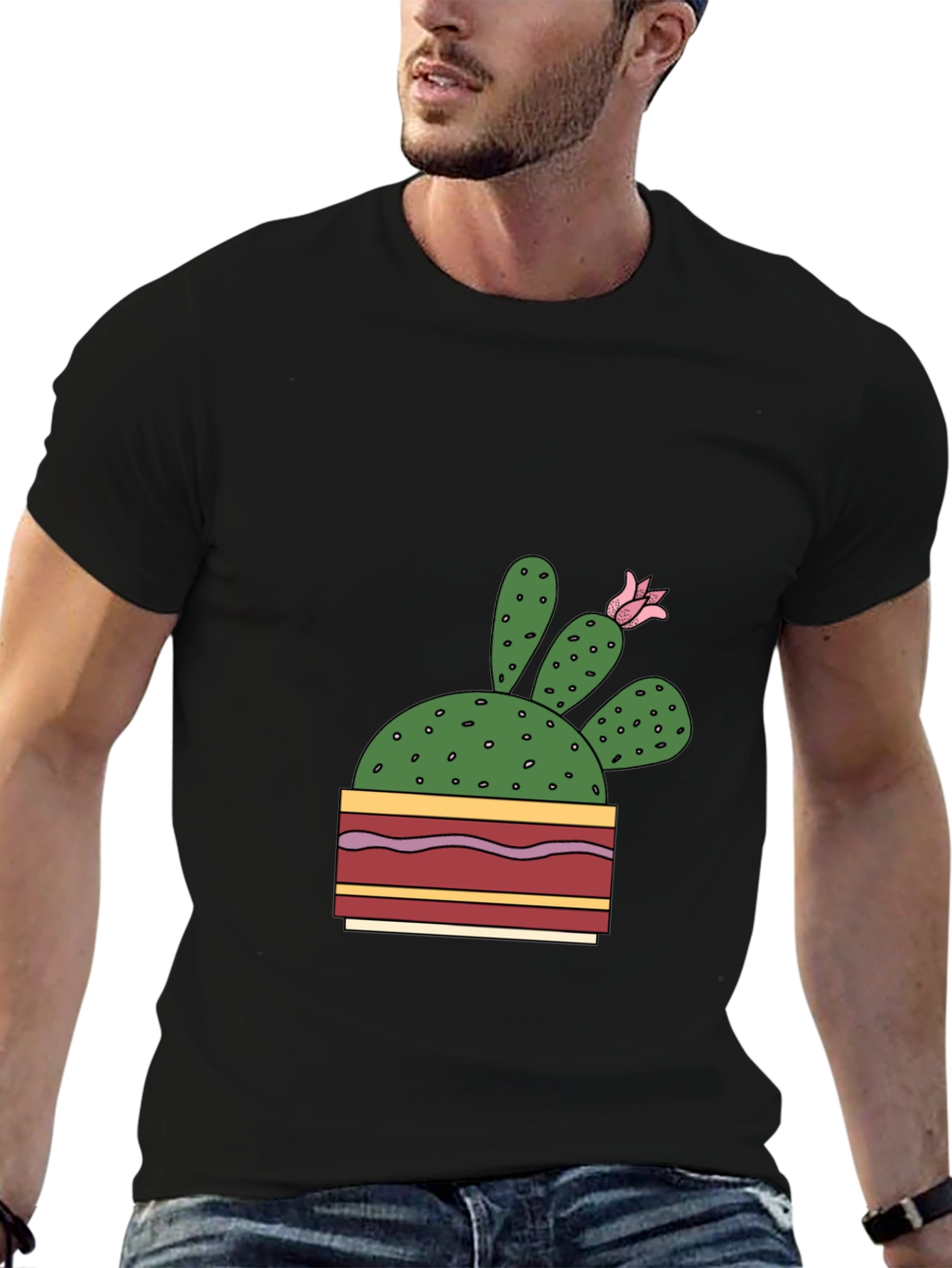 Cactus Flower Graphic T-Shirt