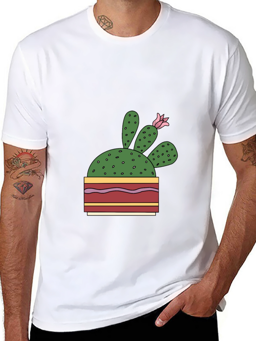 Cactus Flower Graphic T-Shirt